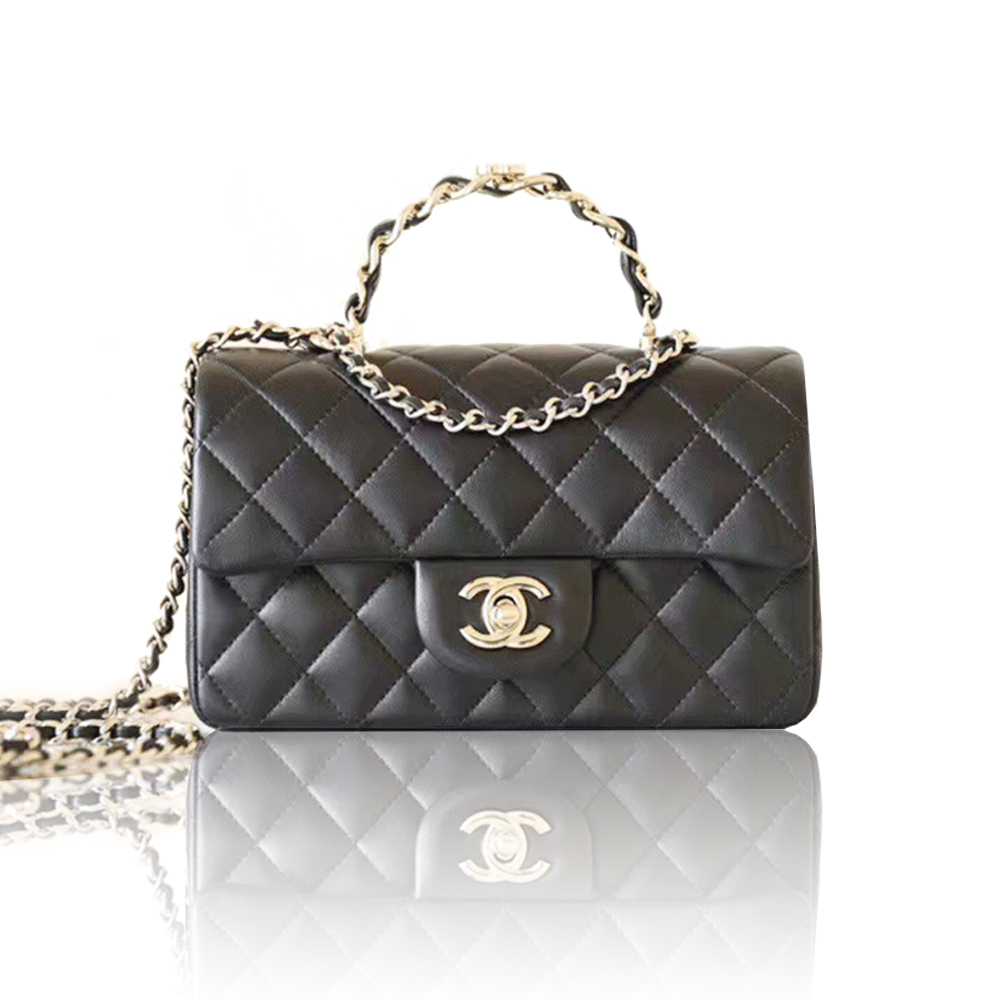 Chanel Lambskin bag with handle and flap bags （Perfect Replica）