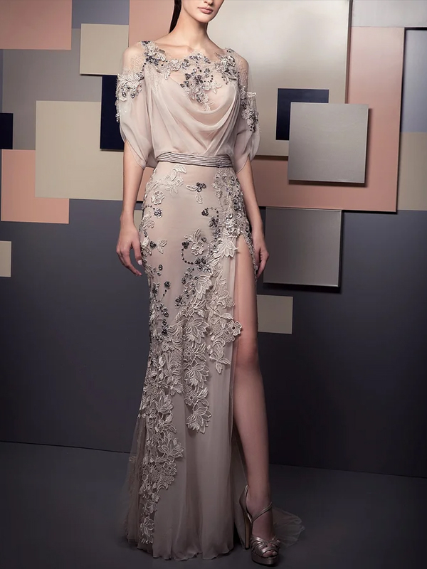 Fashion Sequin Evening Split Dress