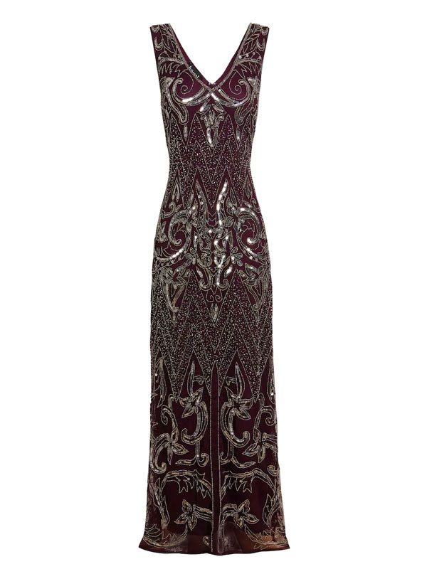 Deep v sexy 20's Gatsby style evening dress