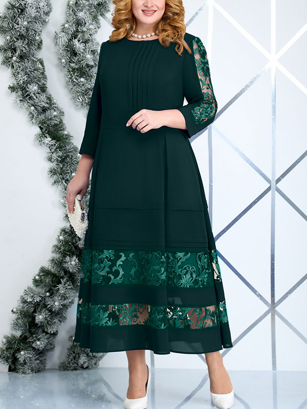 Long Sleeve Lace Elegant Evening Ladies Dress