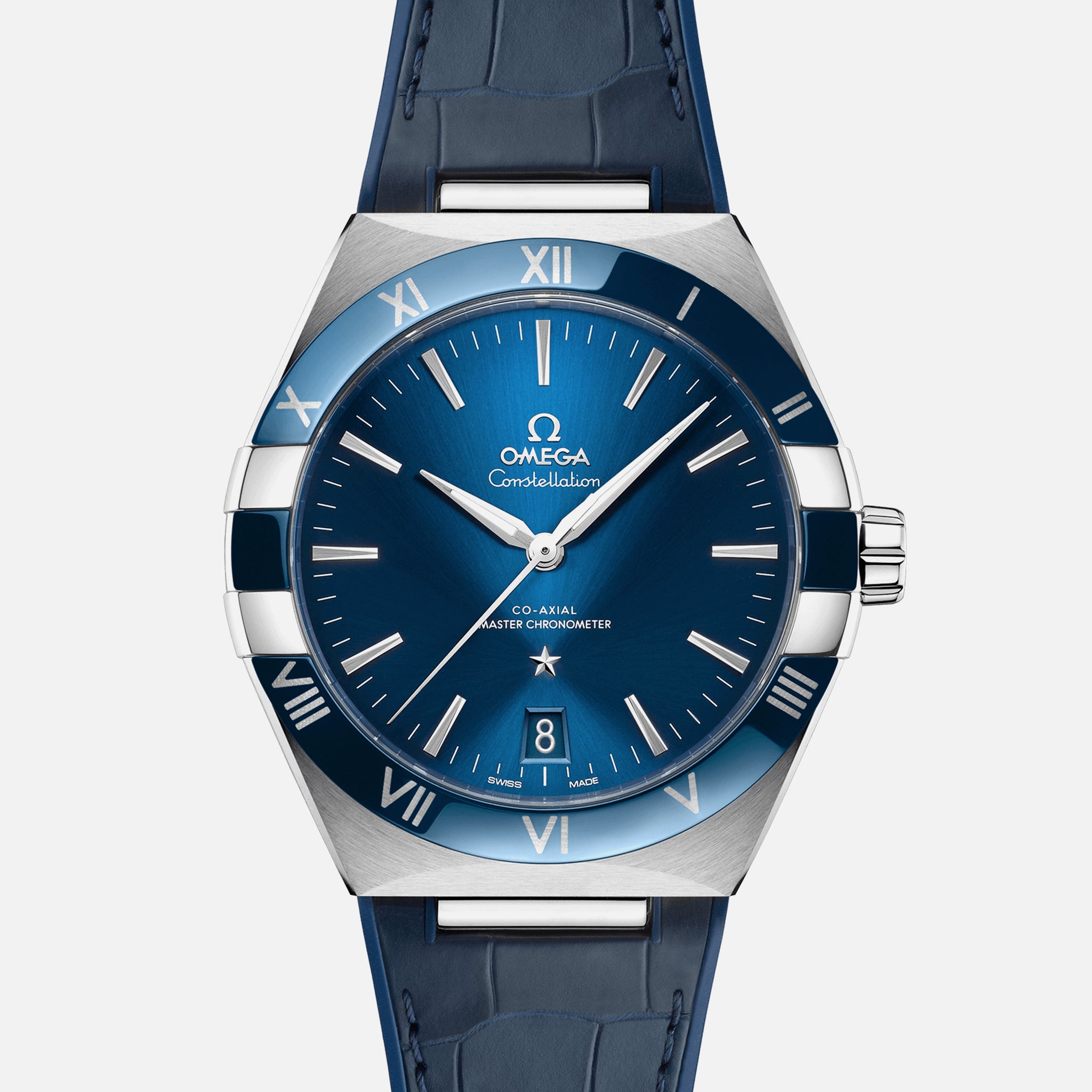 Constellation Co-Axial Master Chronometer 41mm Blue Dial On Leather Strap