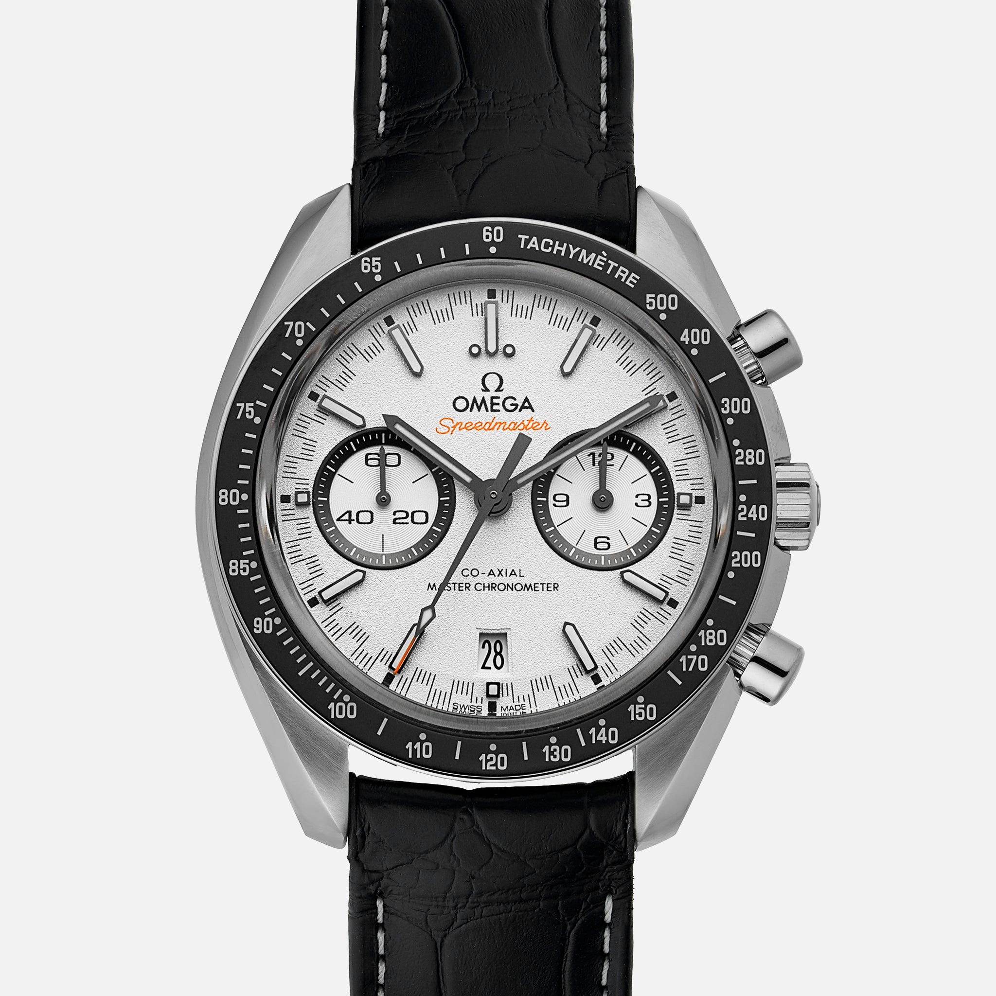Speedmaster Racing Co-Axial Master Chronometer Chronograph 44.25mm White Dial On Strap