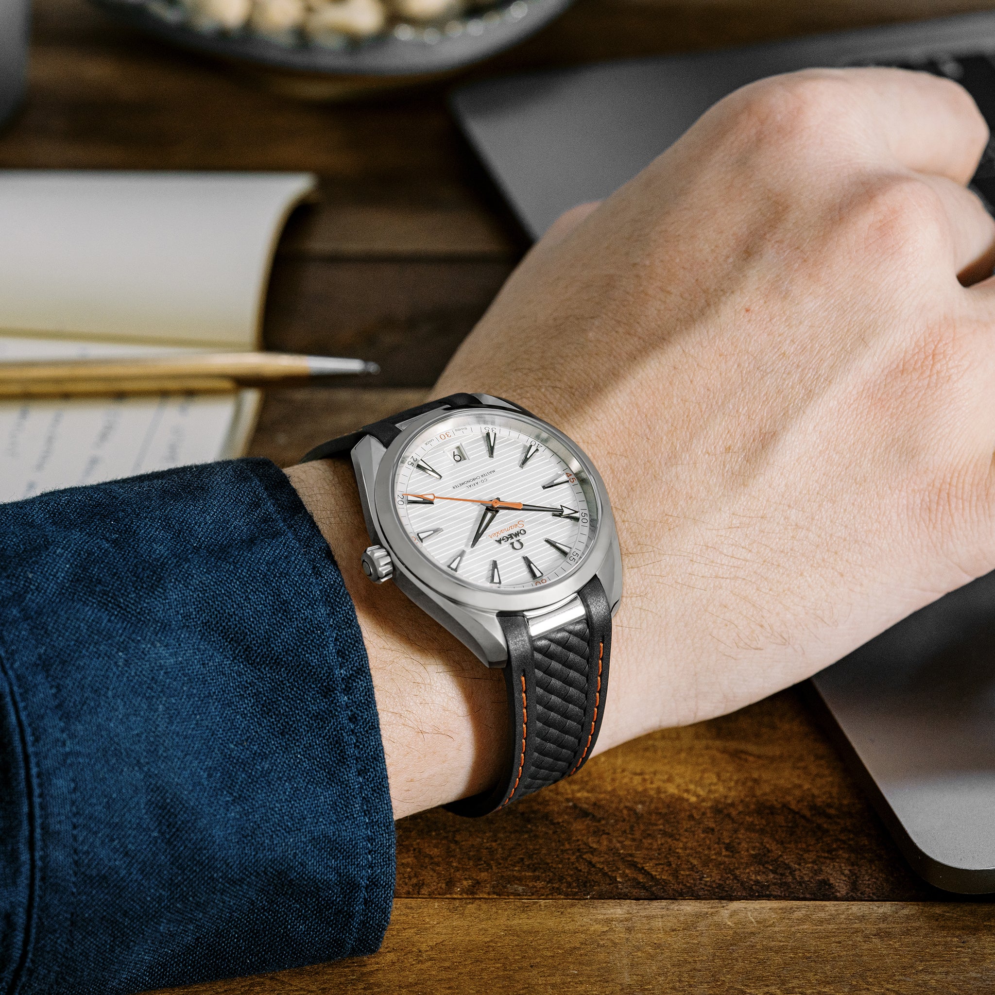 Seamaster Aqua Terra 150M Co-Axial Master Chronometer 41mm White Dial On Rubber Strap