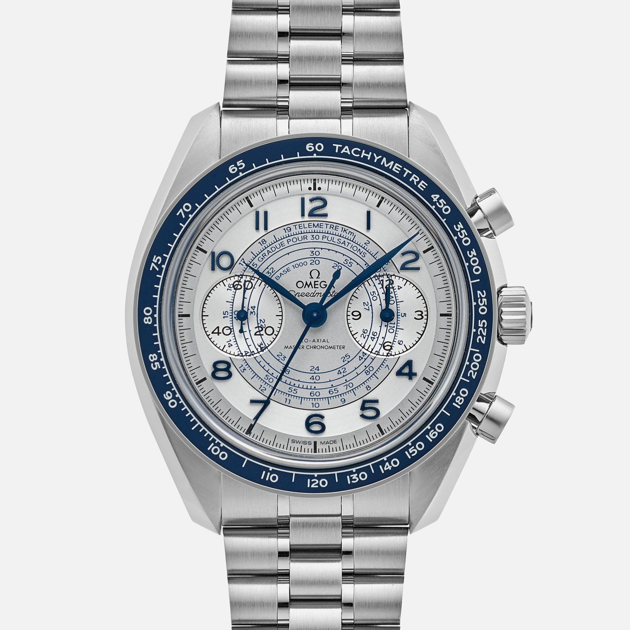 Speedmaster Chronoscope Co-Axial Master Chronometer Chronograph 43mm With Blue Accents On Bracelet
