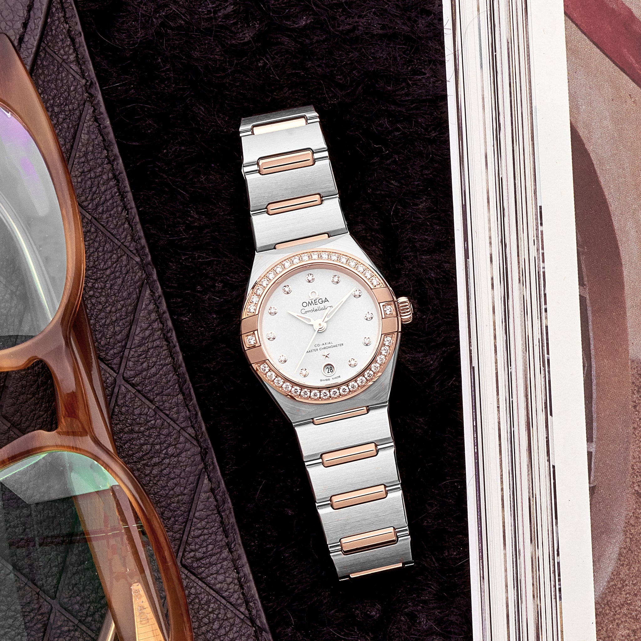 Constellation Co-Axial Master Chronometer 29mm Sedna Gold Two-Tone With Diamond-Set Bezel