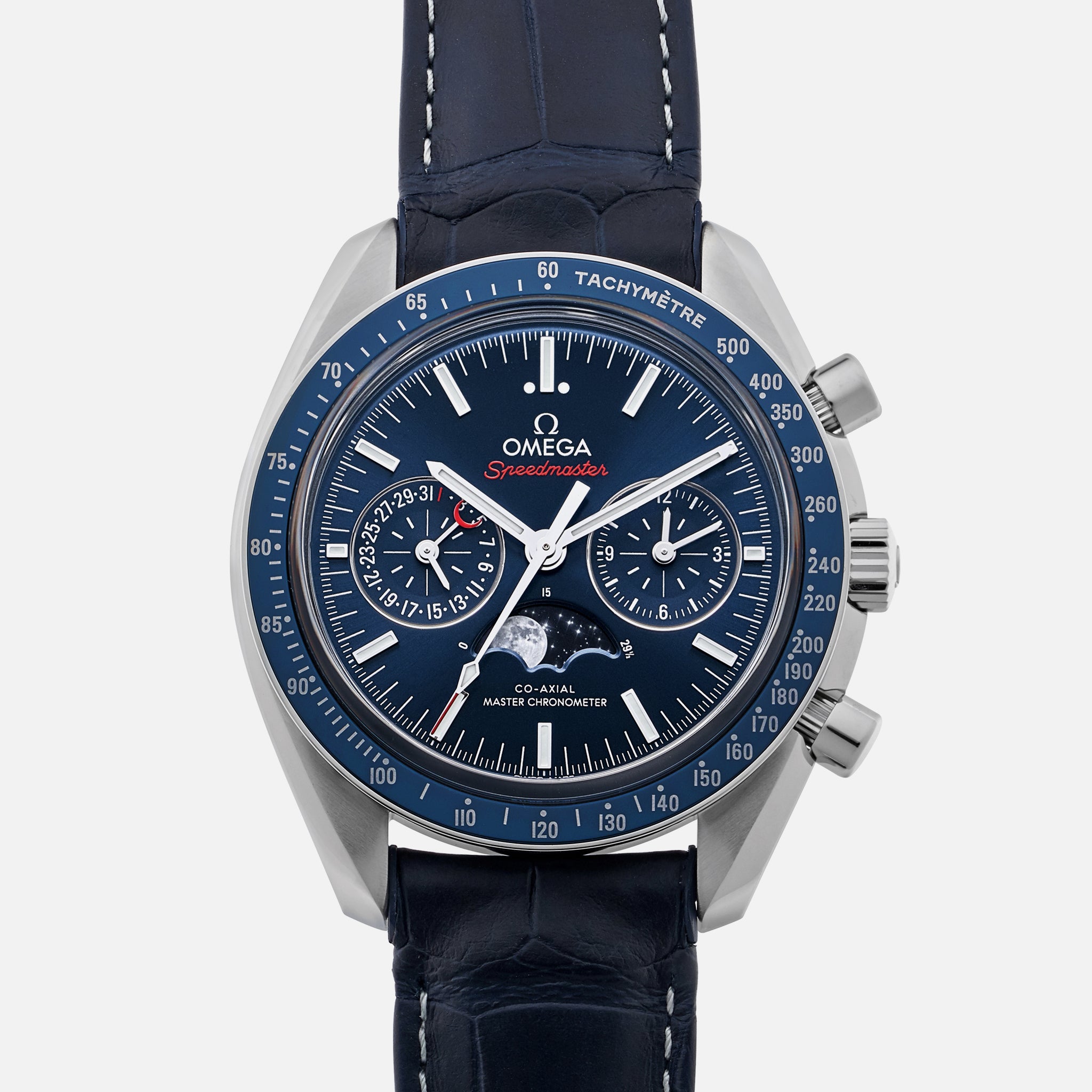 Speedmaster Moonwatch Co-Axial Master Chronometer Moonphase Chronograph 44.25mm Blue Dial