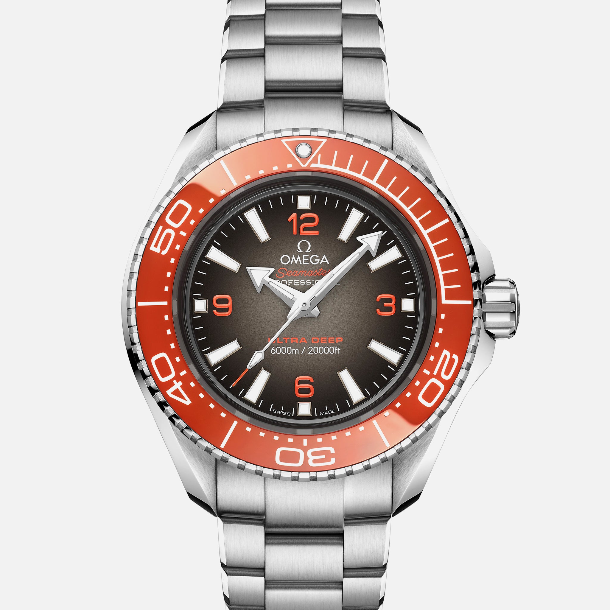 Omega Seamaster Planet Ocean Ultra Deep Professional 6000M Co-Axial Master Chronometer 45.5mm Orange Dial On Bracelet