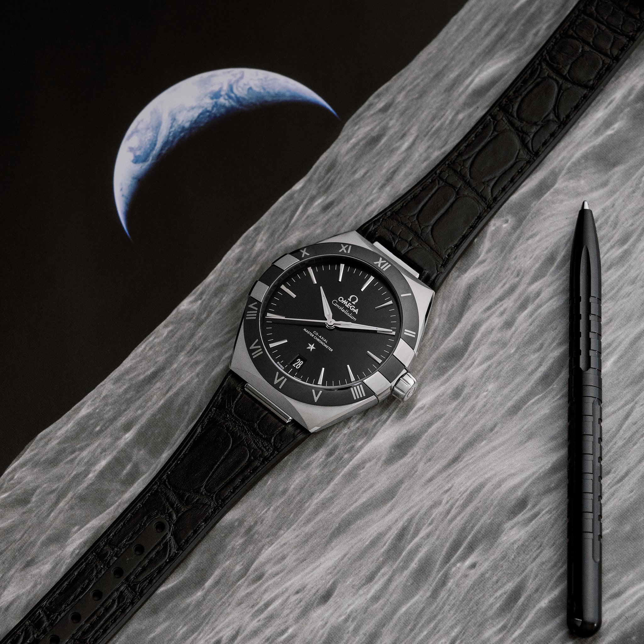 Constellation Co-Axial Master Chronometer 41mm Black Dial On Leather Strap