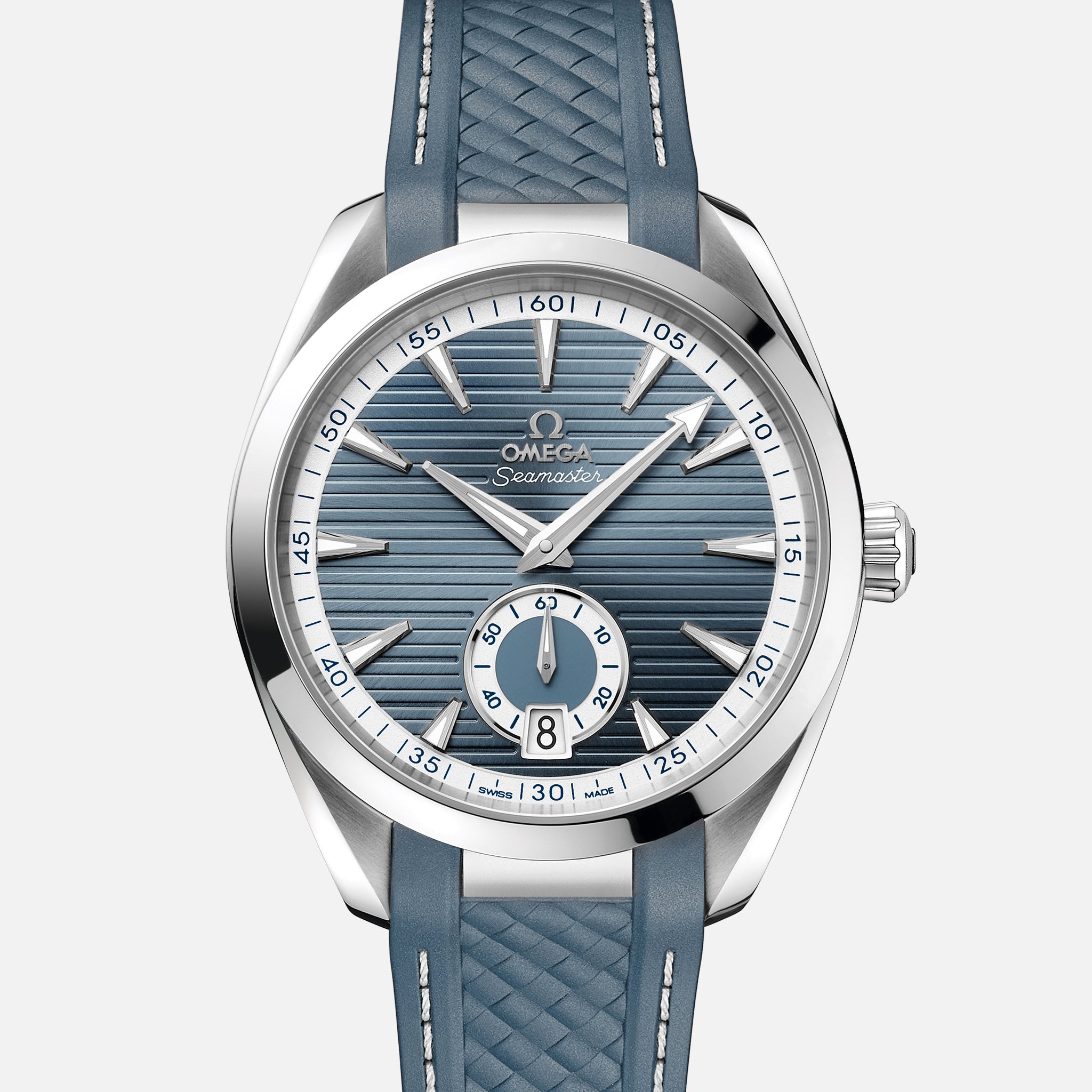 Seamaster Aqua Terra 150M Co?Axial Master Chronometer Small Seconds 41mm Steel Blue Dial On Rubber Strap