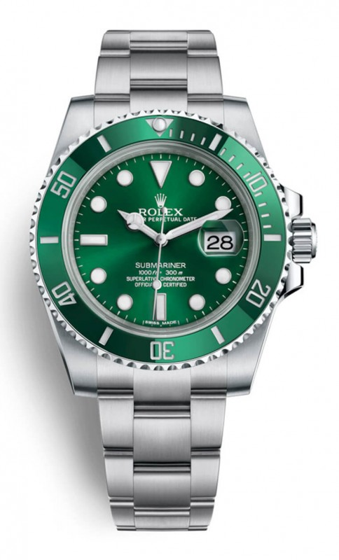 ROLEX Submariner Series Green Water Ghost Date Display Men's Automatic Mechanical Watch Green Dial 40mm Steel Strap 116610LV-0002