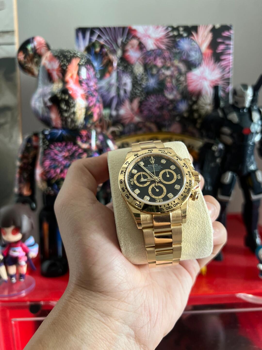 Rolex Yellow Gold Cosmograph Daytona 40 Watch – Black Diamond Dial – 116508 bkd