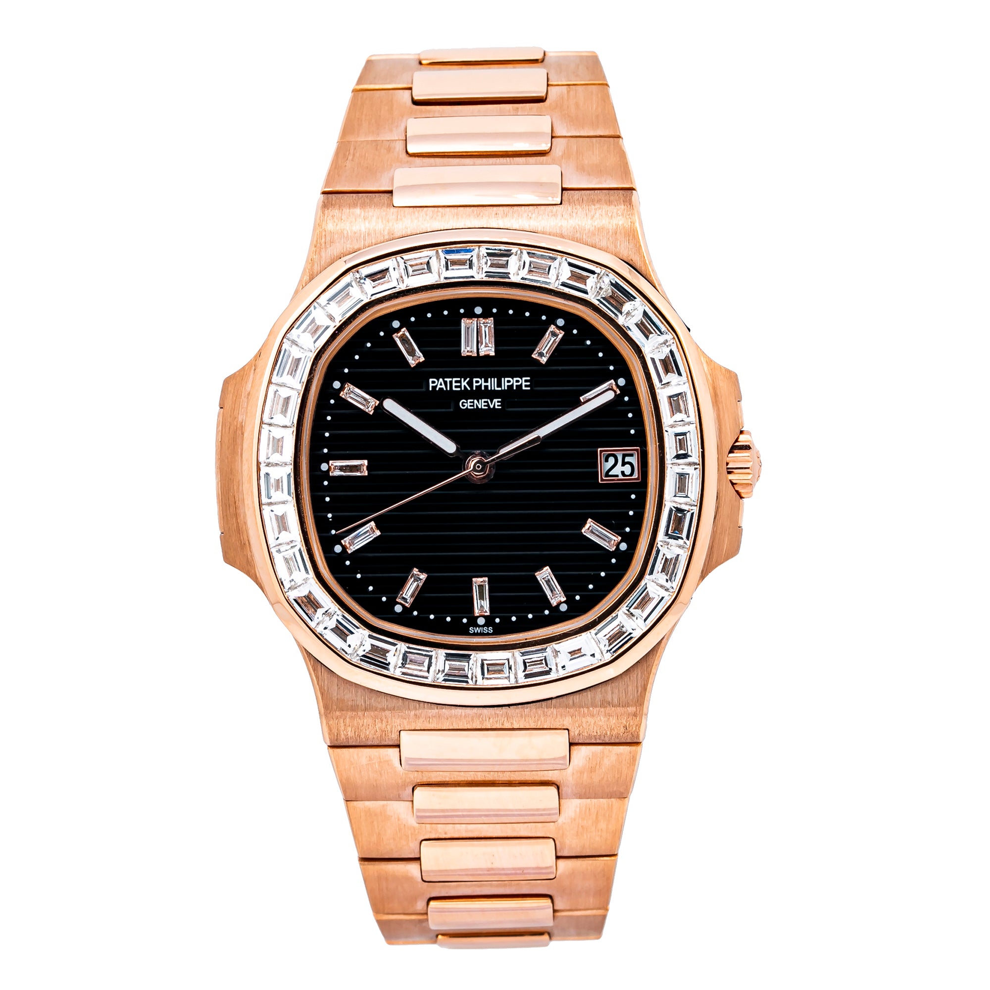 Patek Philippe Nautilus 5711 40MM Black Diamond Dial With Rose Gold Bracelet