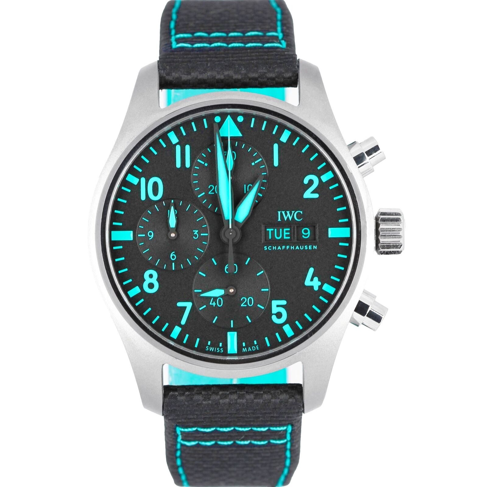 IWC Pilot Chronograph AMG MERCEDES Petronas IW388108 41mm Titanium B+P