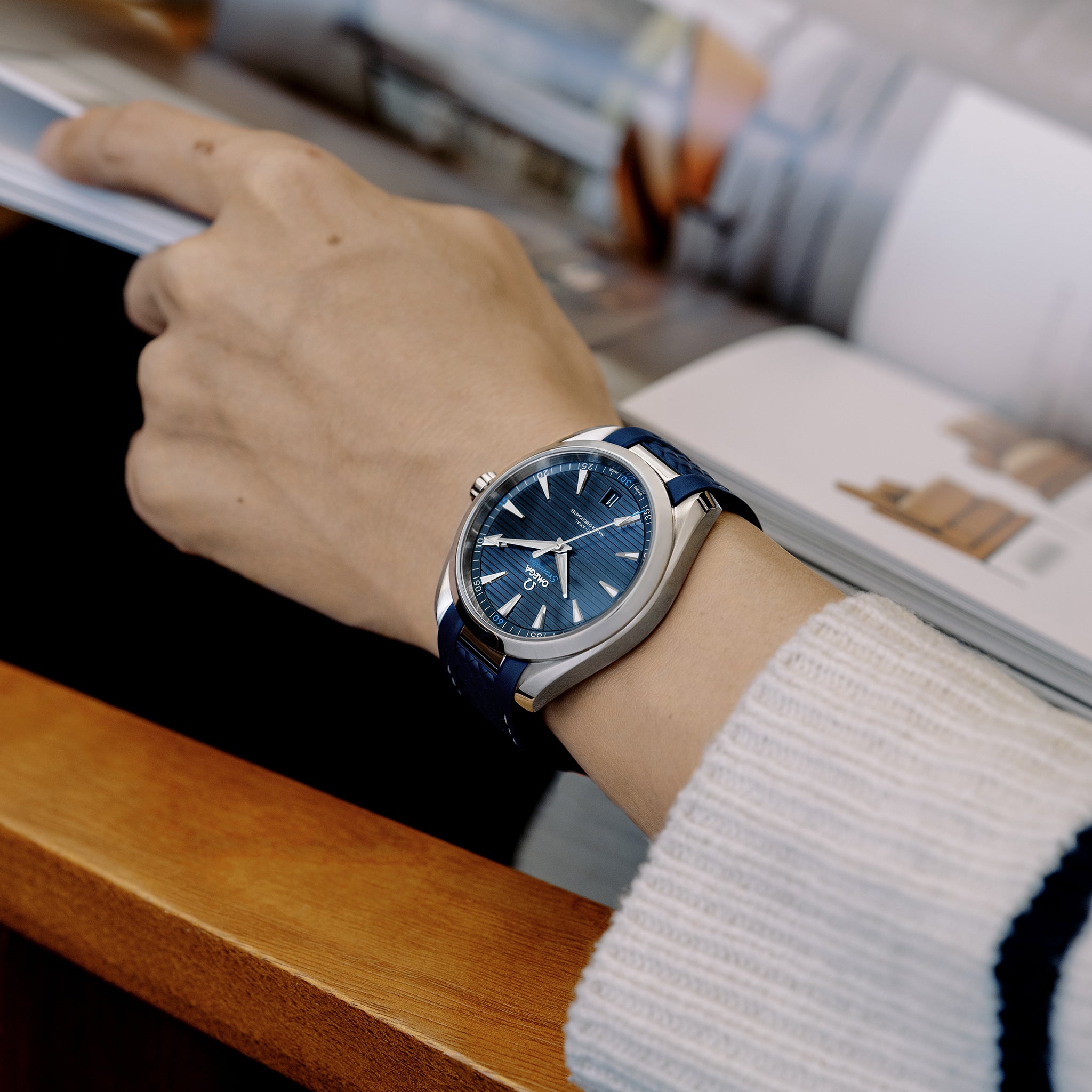 Seamaster Aqua Terra 150M Co-Axial Master Chronometer 41mm Blue Dial On Rubber Strap