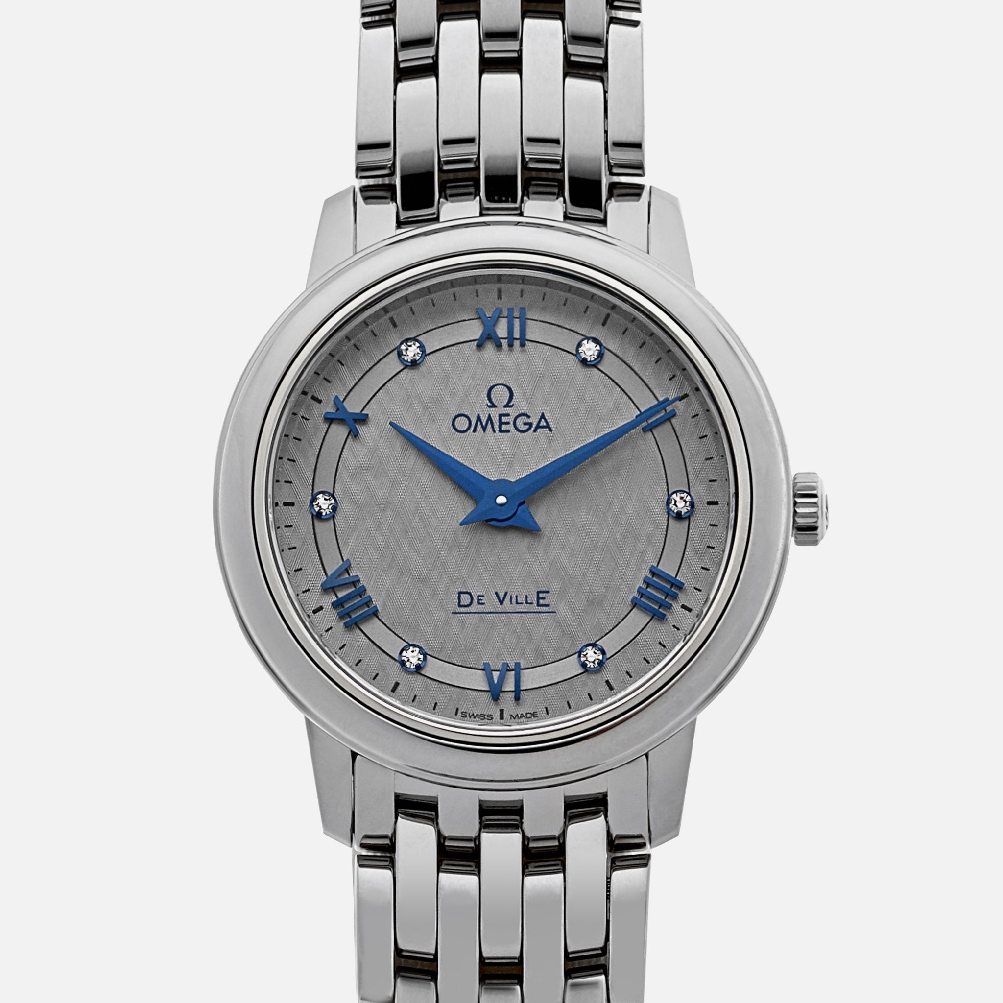 De Ville Prestige Quartz 27.4 mm, Stainless Steel With Diamonds