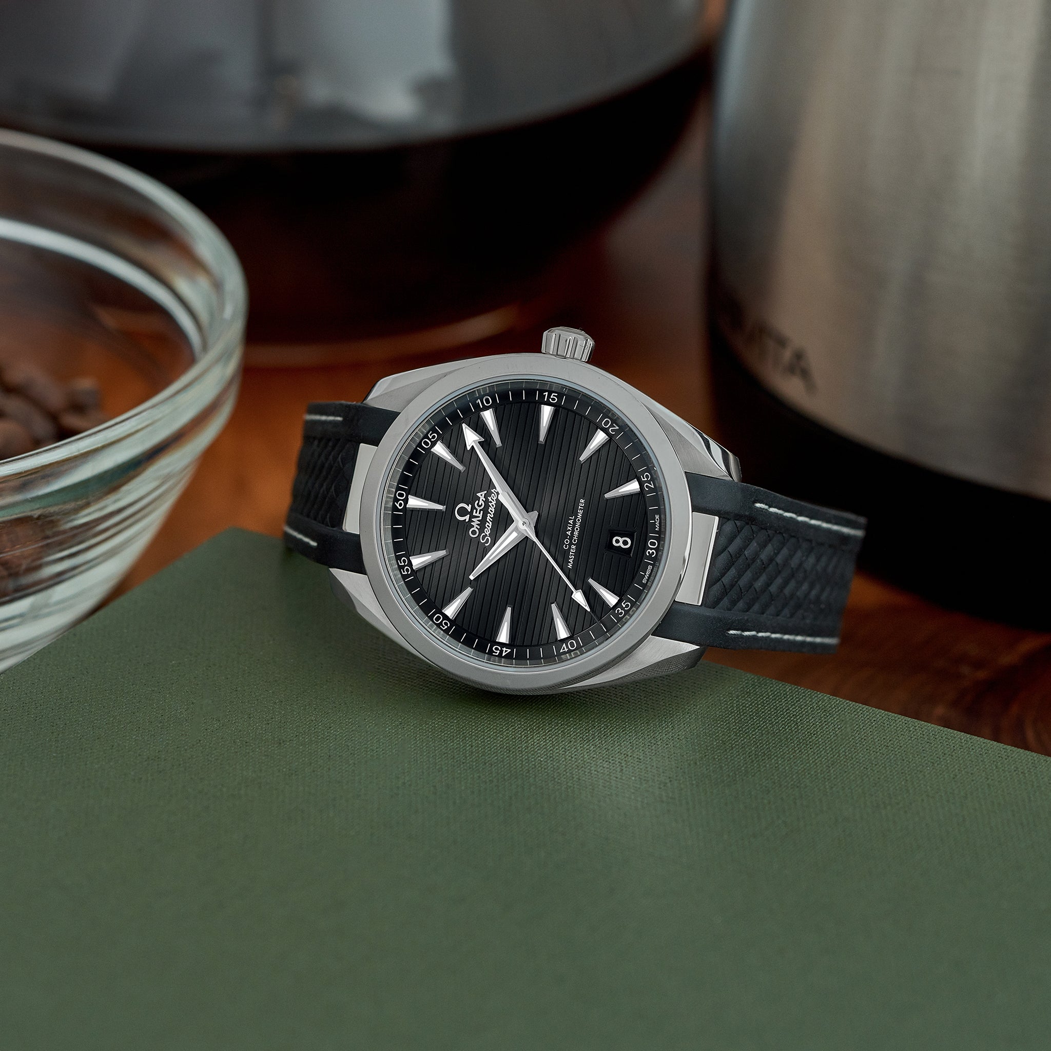 Seamaster Aqua Terra 150M Co-Axial Master Chronometer 41mm Black Dial On Rubber Strap