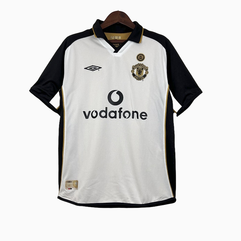 Manchester United Retro 01-02 100th Anniversary Special Edition Jersey - White - ReplicasJersey