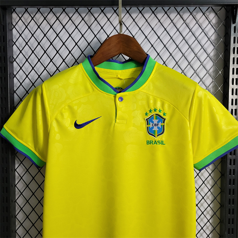 World Cup 2022 Brazil 22-23 Home Kids Kit - ReplicasJersey