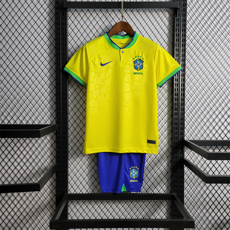 World Cup 2022 Brazil 22-23 Home Kids Kit - ReplicasJersey