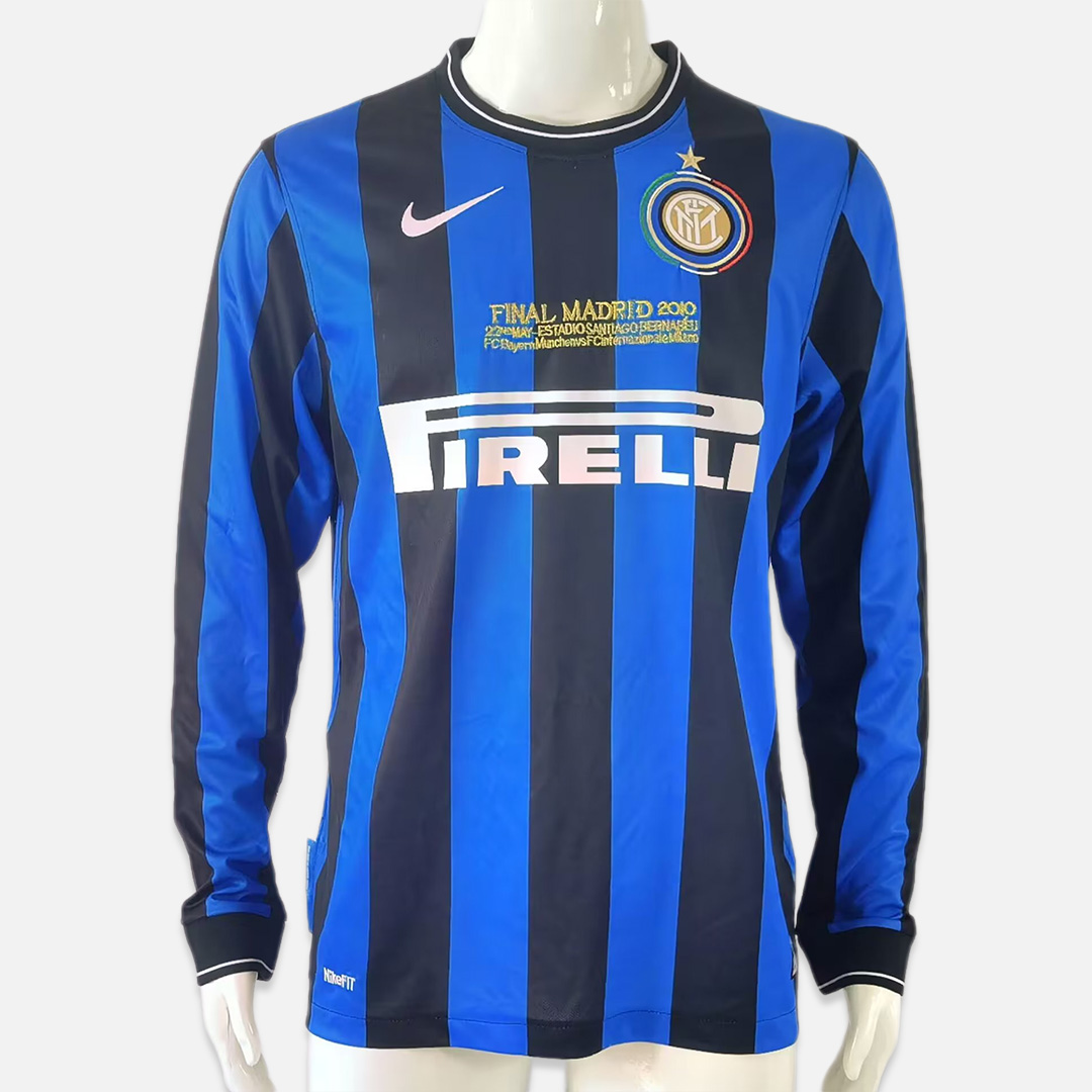 Retro Inter Milan 09-10 Home Stadium Long Sleeve Jersey - Champions League Final - ReplicasJersey