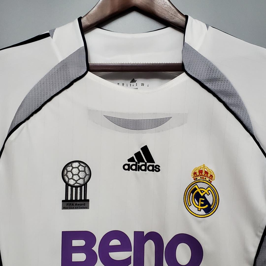 Retro Real Madrid 06-07 Home Long Sleeve Jersey - ReplicasJersey