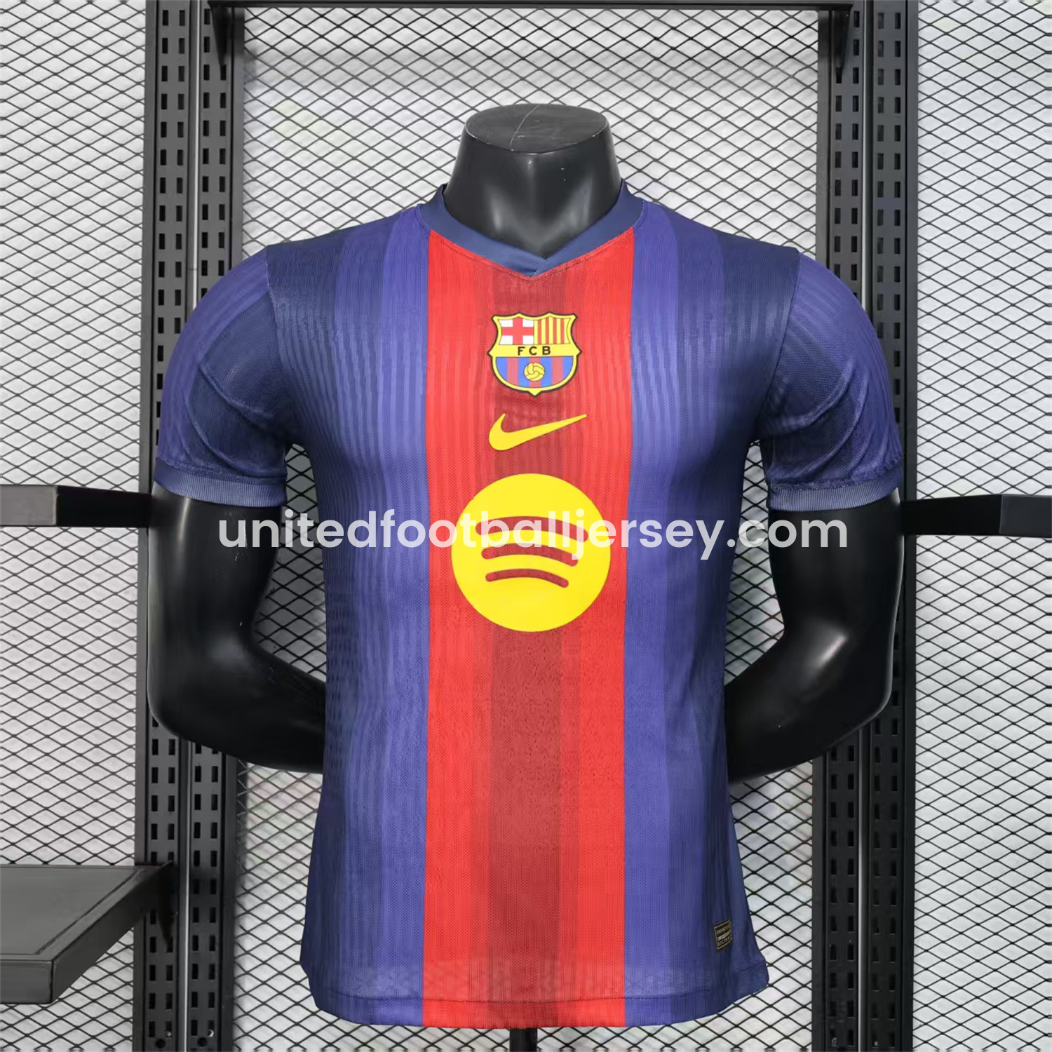 B.A.R.S.A 25-26 Big LOGO Red & Blue Stripe Special Edition Jersey - Player Version - ReplicasJersey