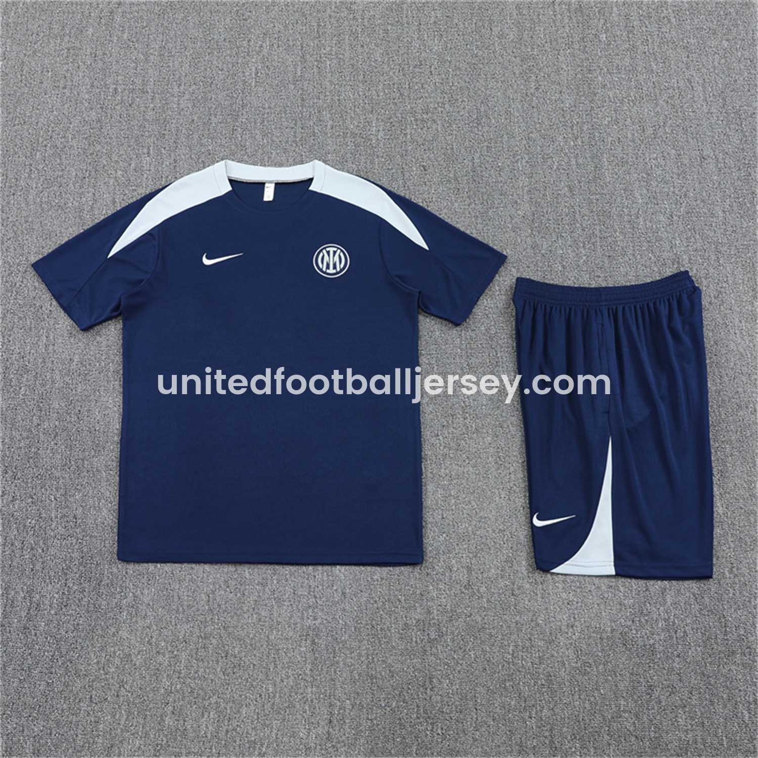 Inter Milan 25-26 Short-Sleeve Kids Training Set - Deep Blue Top & Deep Blue shorts - ReplicasJersey