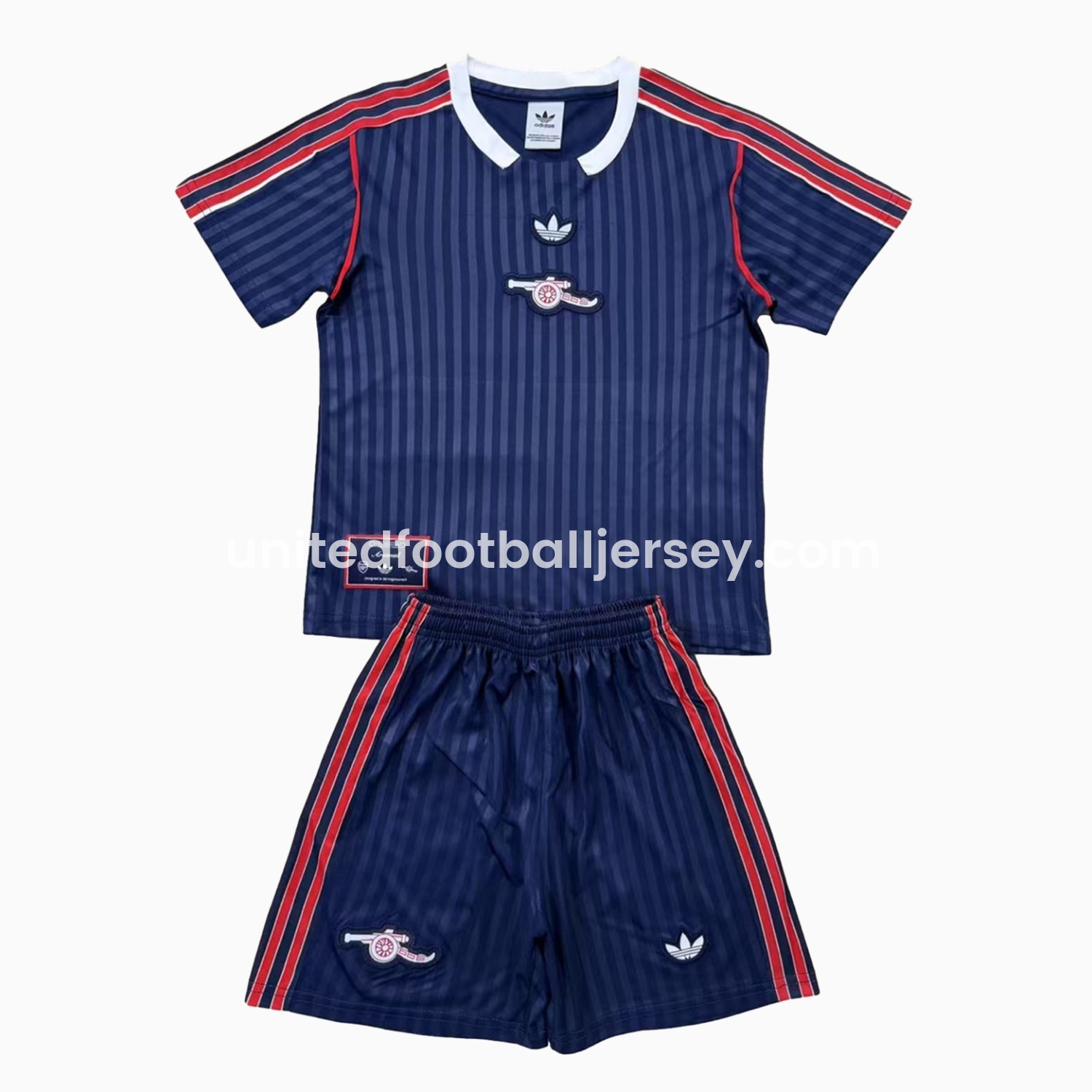 Arsenal 24-25 Blue Terrace Icon Retro Style Men's Adult Jersey Set - Fans Version - ReplicasJersey