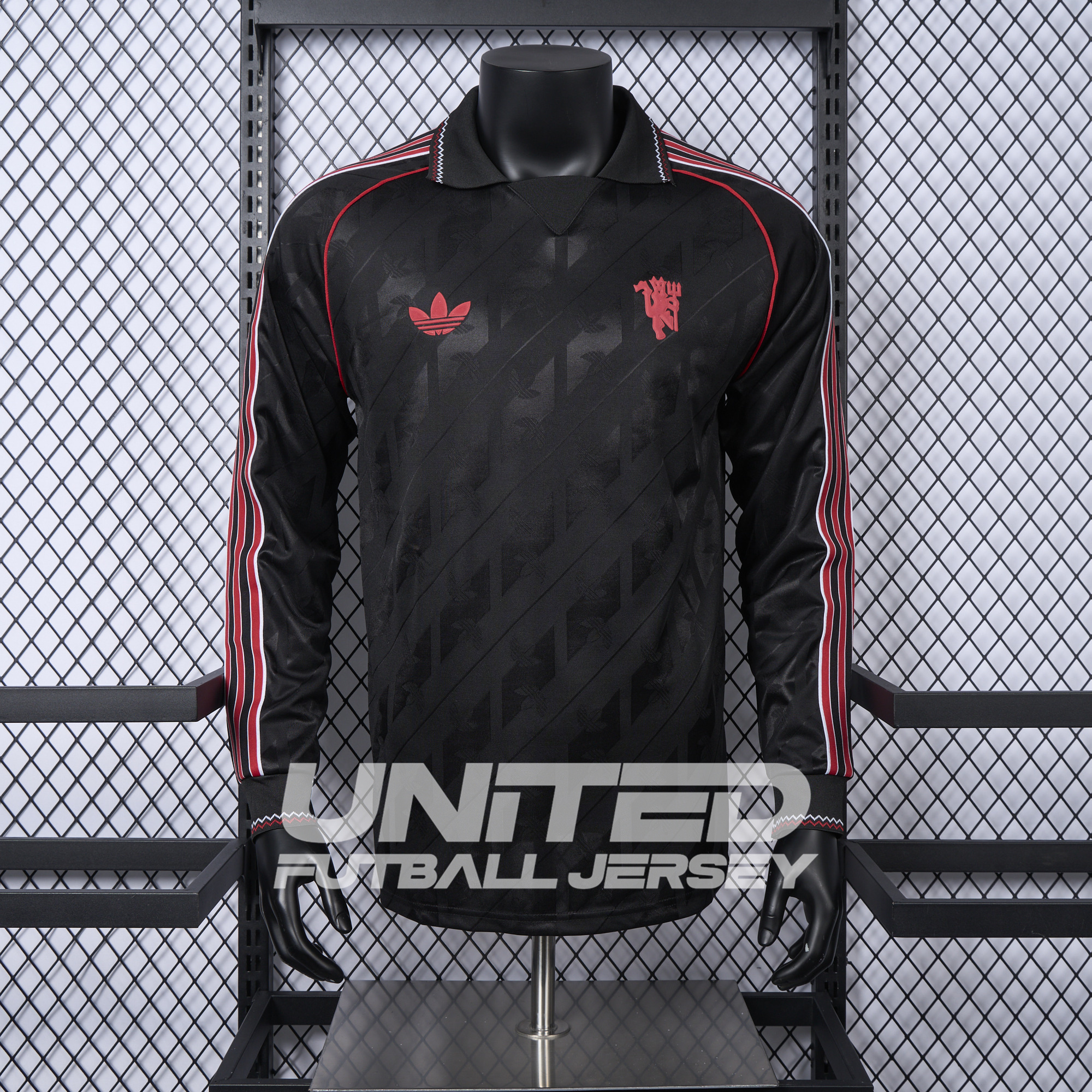 Manchester United 24-25 Originals LFSTLR Long Sleeve Black Jersey - Player Version - ReplicasJersey