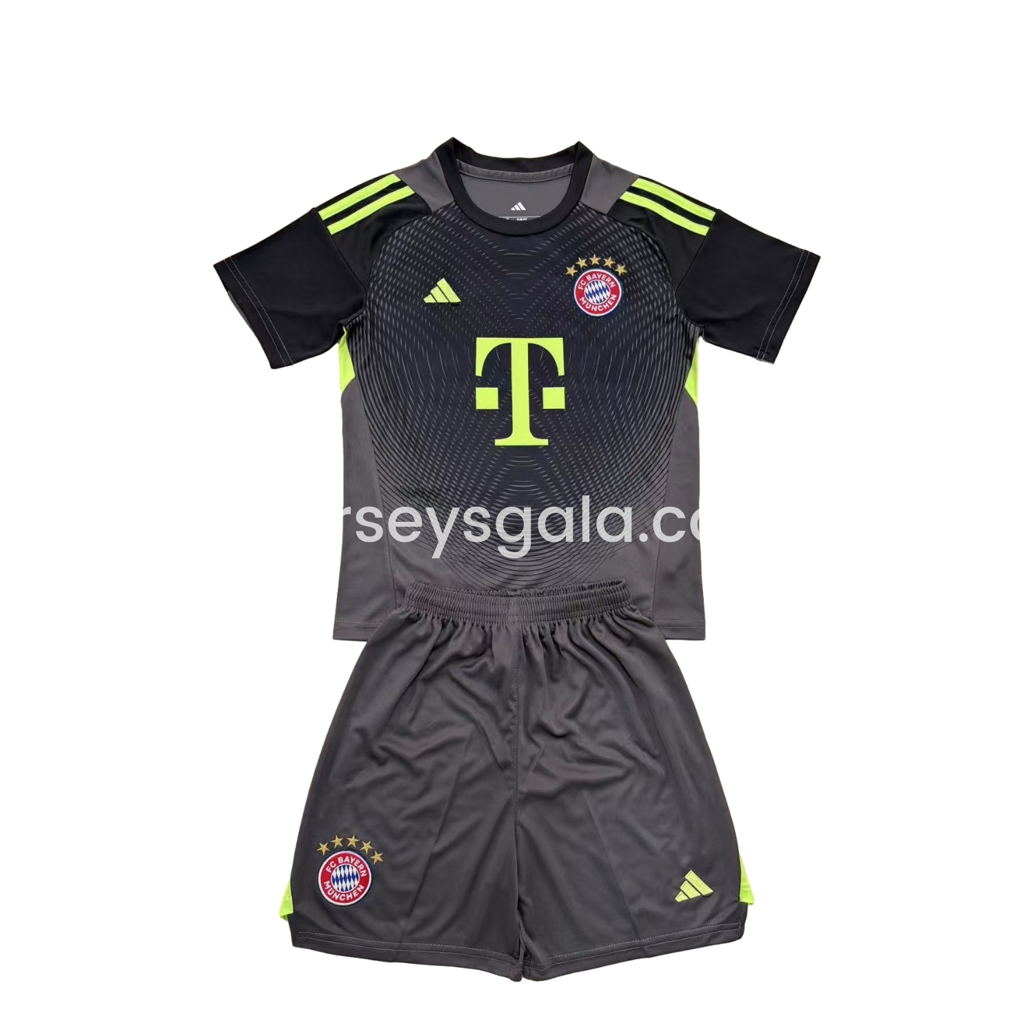 Bayern Munich 25-26 Grey Black Goalkeeper Men's Adult Jersey Set - Fans Version - ReplicasJersey