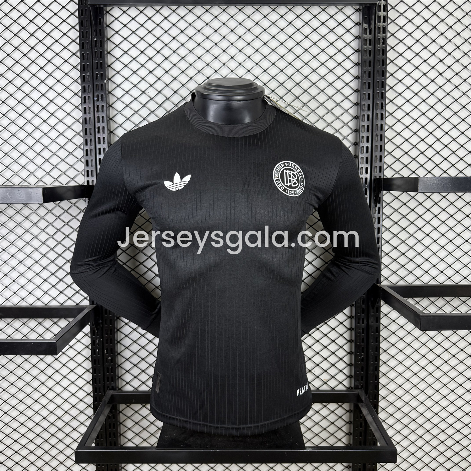 Germany 2025 Black 125-Year Anniversary Commemorative Long Sleeves Jersey - Player Version - ReplicasJersey