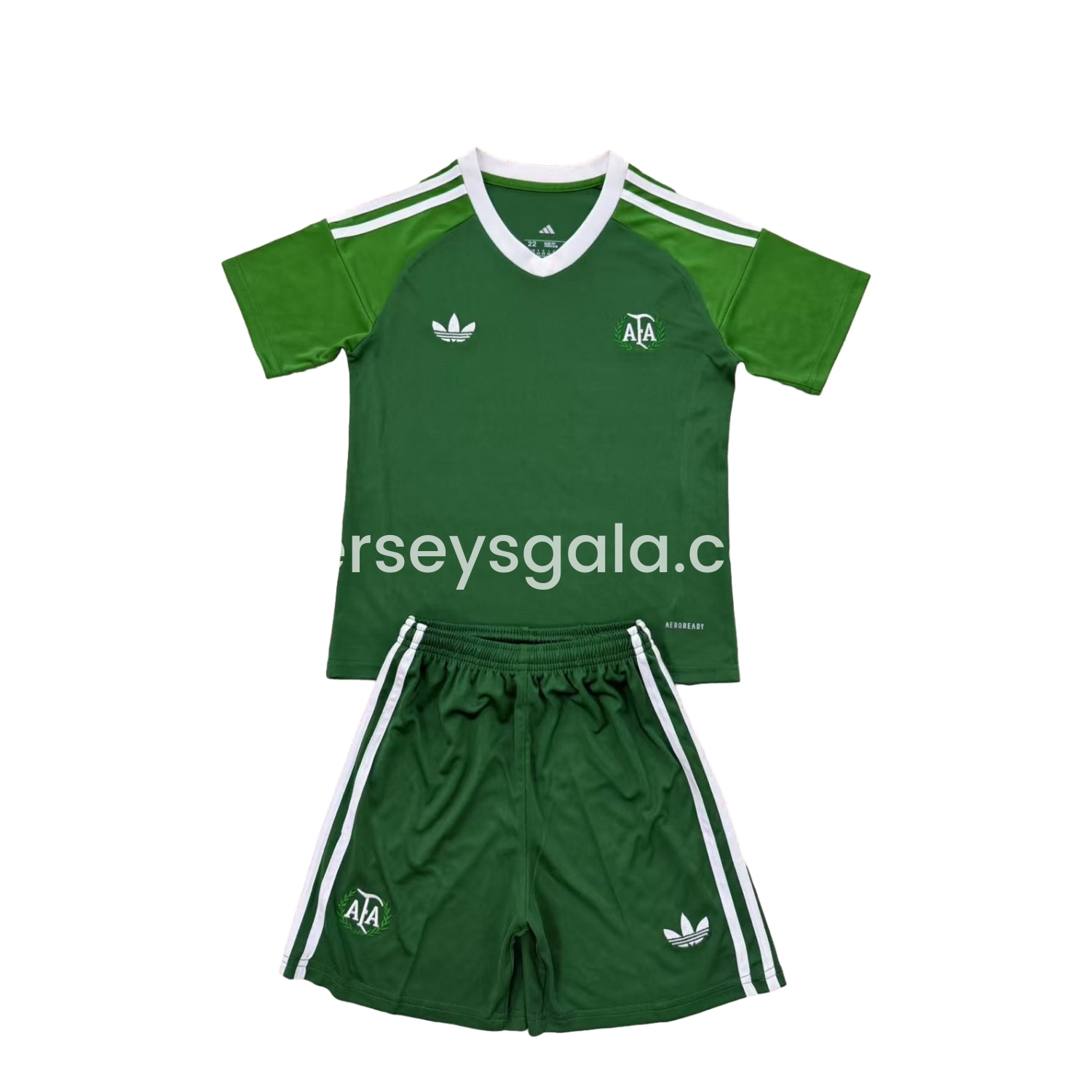 Argentina 25-26 Throwback Trefoil Green Goalkeeper Men's Adult Jersey Set - Fans Version - ReplicasJersey