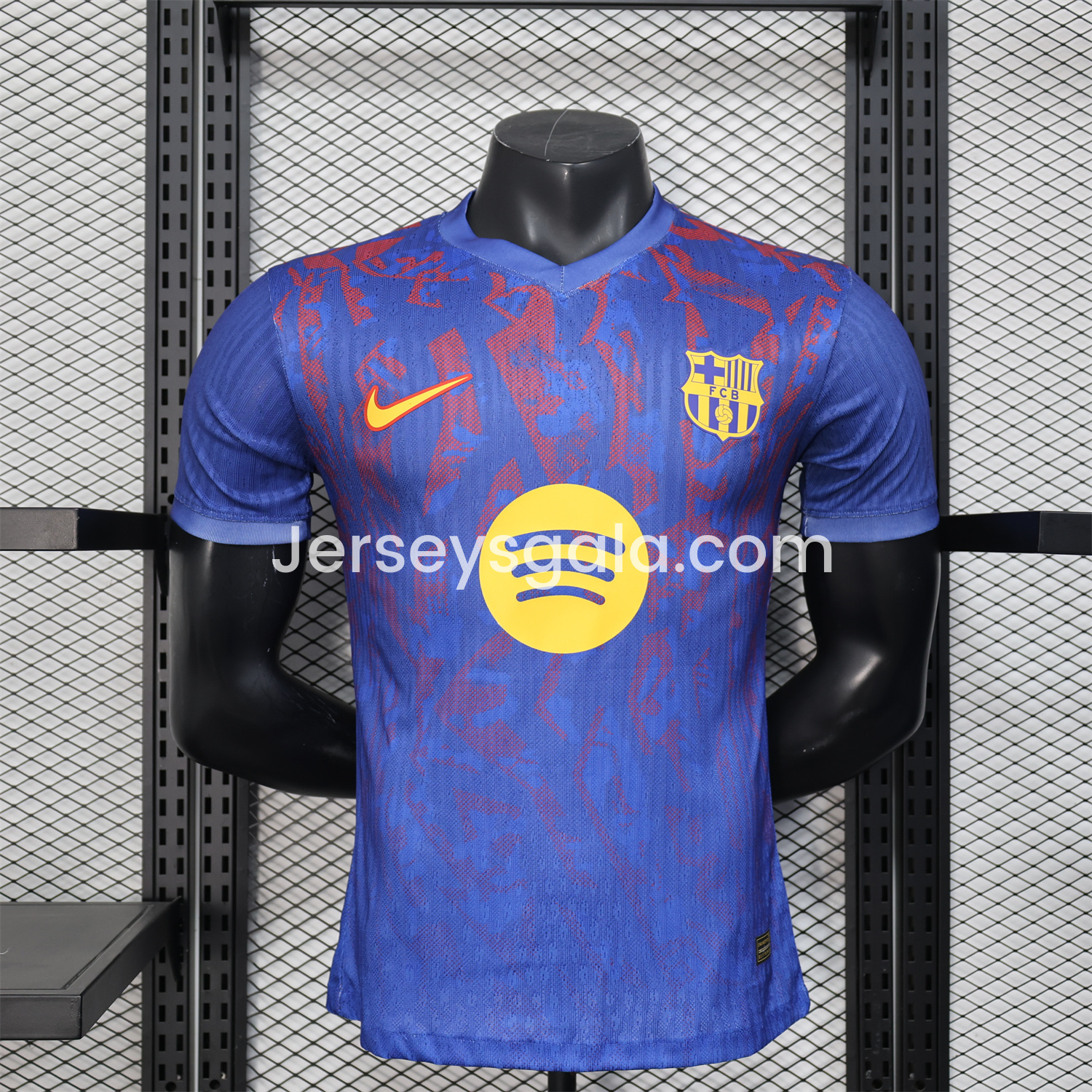B.A.R.S.A 25-26 Blue Gradient and Red Shaped Pattern Pattern Jersey - Player Version - ReplicasJersey