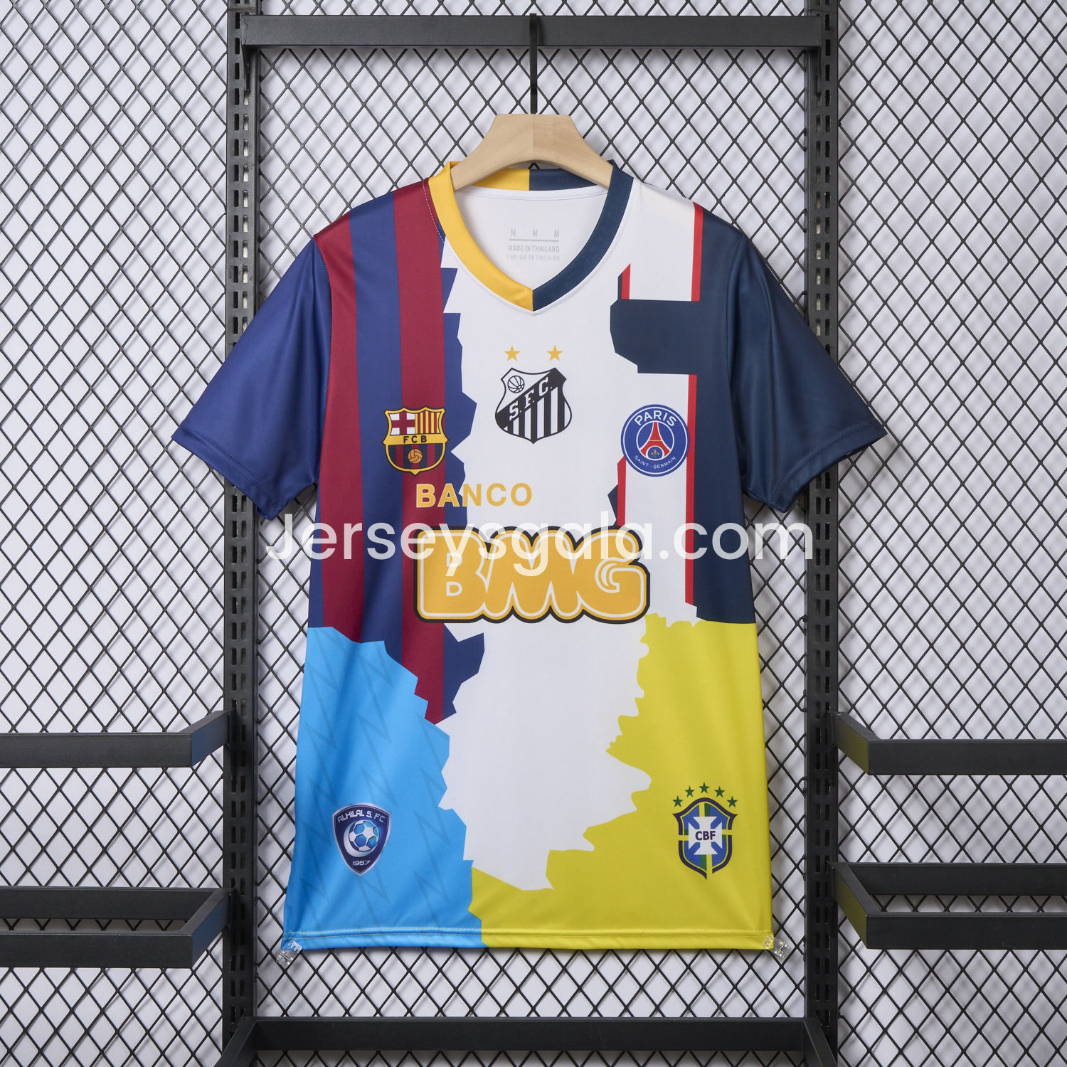 Neymar Career Commemorative Jersey - Fans Version - B.A.R.S.A Brazil Paris Saint-Germain PSG Santos Al Hilal SFC - ReplicasJersey