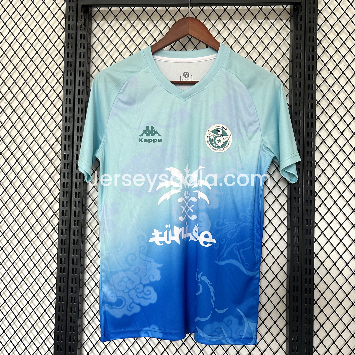 Tunisia 25-26 Blue Gradient Auspicious Cloud Pattern Special Jersey - Fans Version - ReplicasJersey