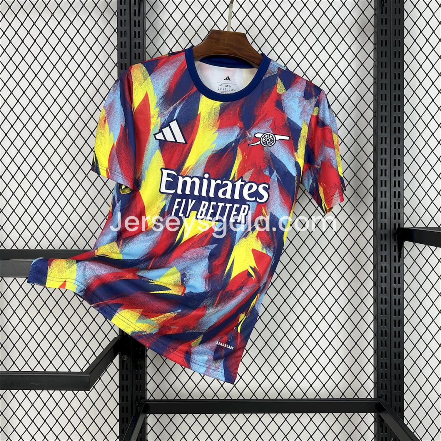 Arsenal 25-26 Colorful Flame Graffiti Pre-match Training Jersey - Fans Version - ReplicasJersey