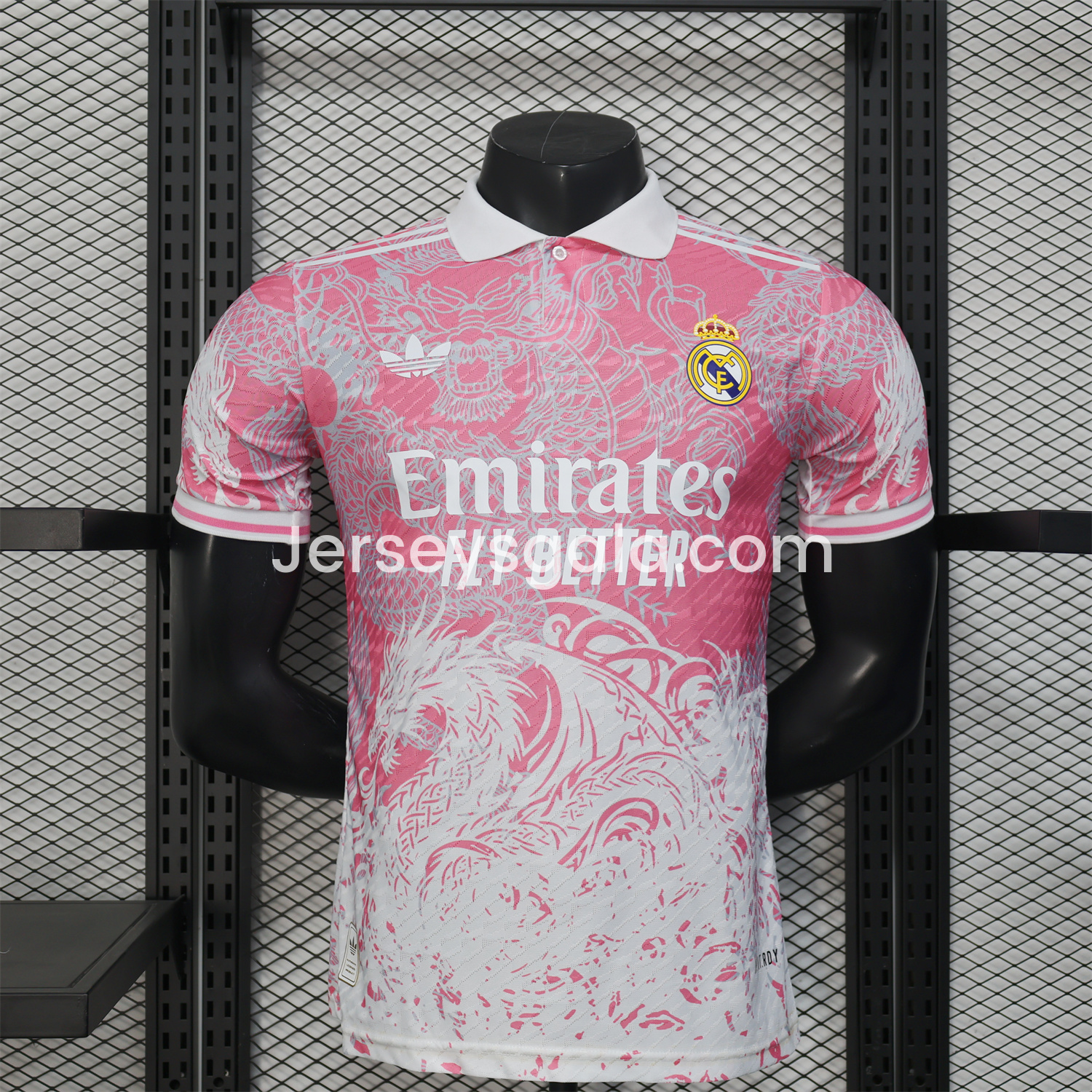 Real Madrid 25-26 Pink and White Gradient Chinese and Western Style Dragon Jersey - Player Version - ReplicasJersey