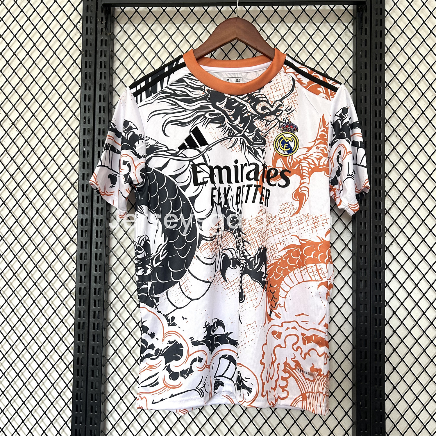 Real Madrid 25-26 Black Dragon Orange Dragon White Special Edition Jersey - Fans Version - ReplicasJersey