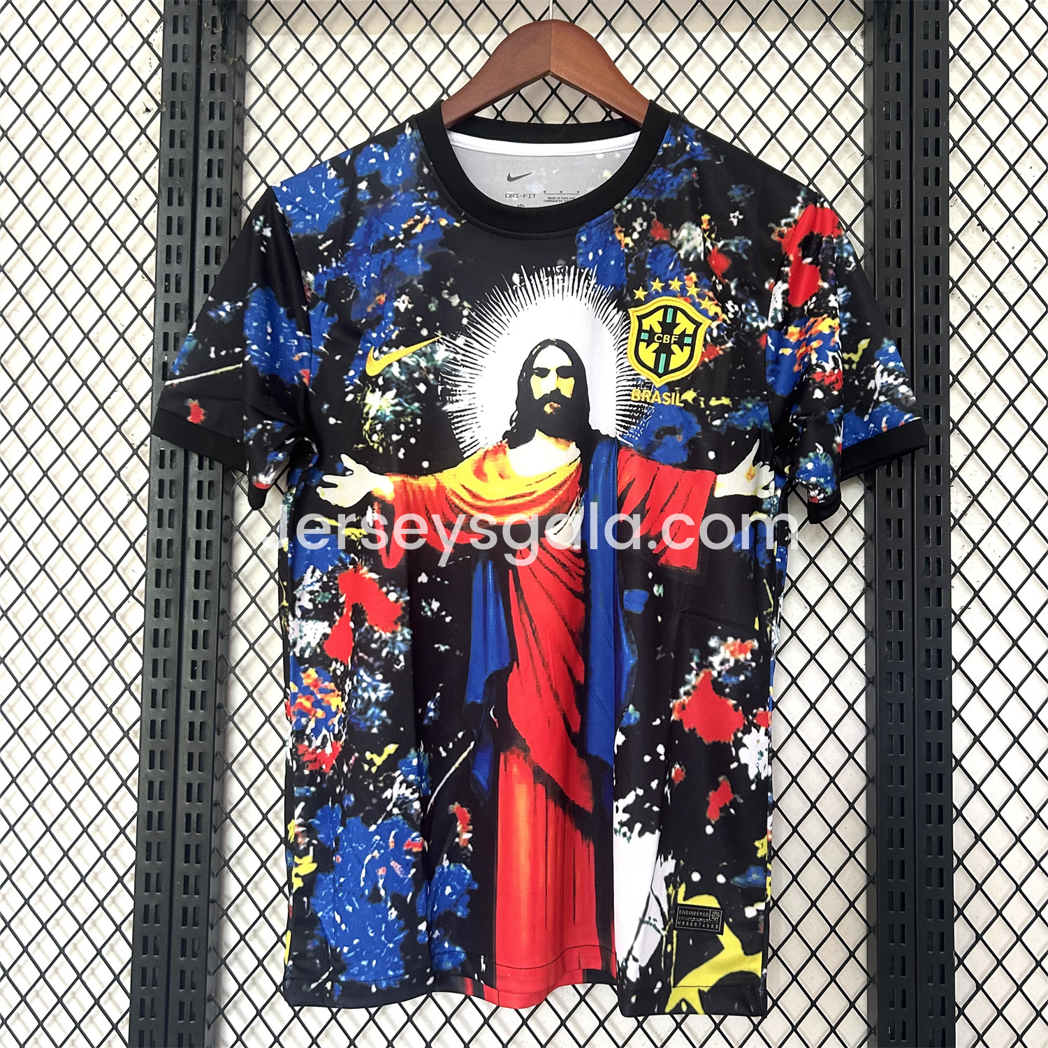 Brazil 25-26 Colorful Jesus Statue Special Colorful Graffiti Jersey - Fans Version - ReplicasJersey
