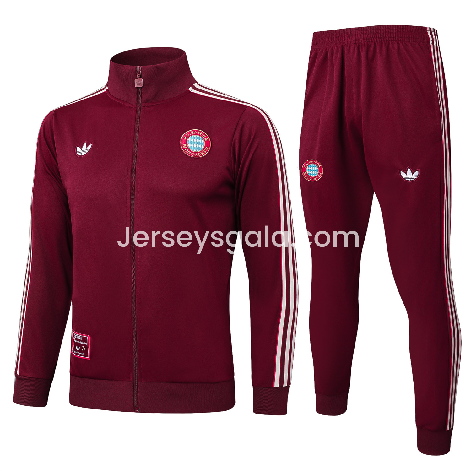Bayern Munich 25-26 Originals Terrace Icon Jacket Training Tracksuit - Deep Red - ReplicasJersey