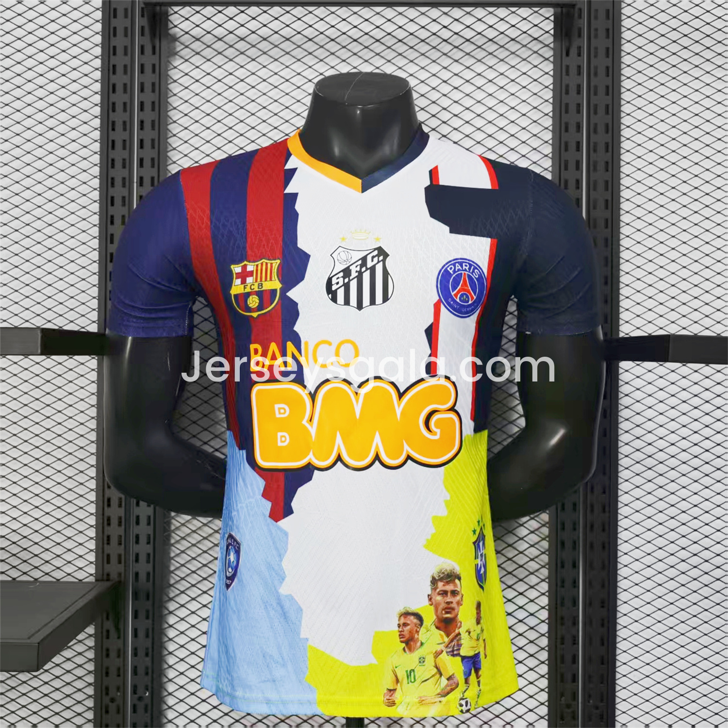 Neymar Career Commemorative Jersey - Player Version - B.A.R.S.A Brazil Paris Saint-Germain PSG Santos Al Hilal SFC - ReplicasJersey