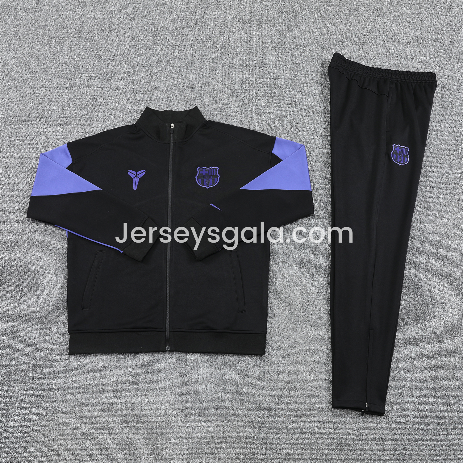 B.A.R.S.A 25-26 Jacket Training Tracksuit - Black Purple Jackets & Black Pants - ReplicasJersey