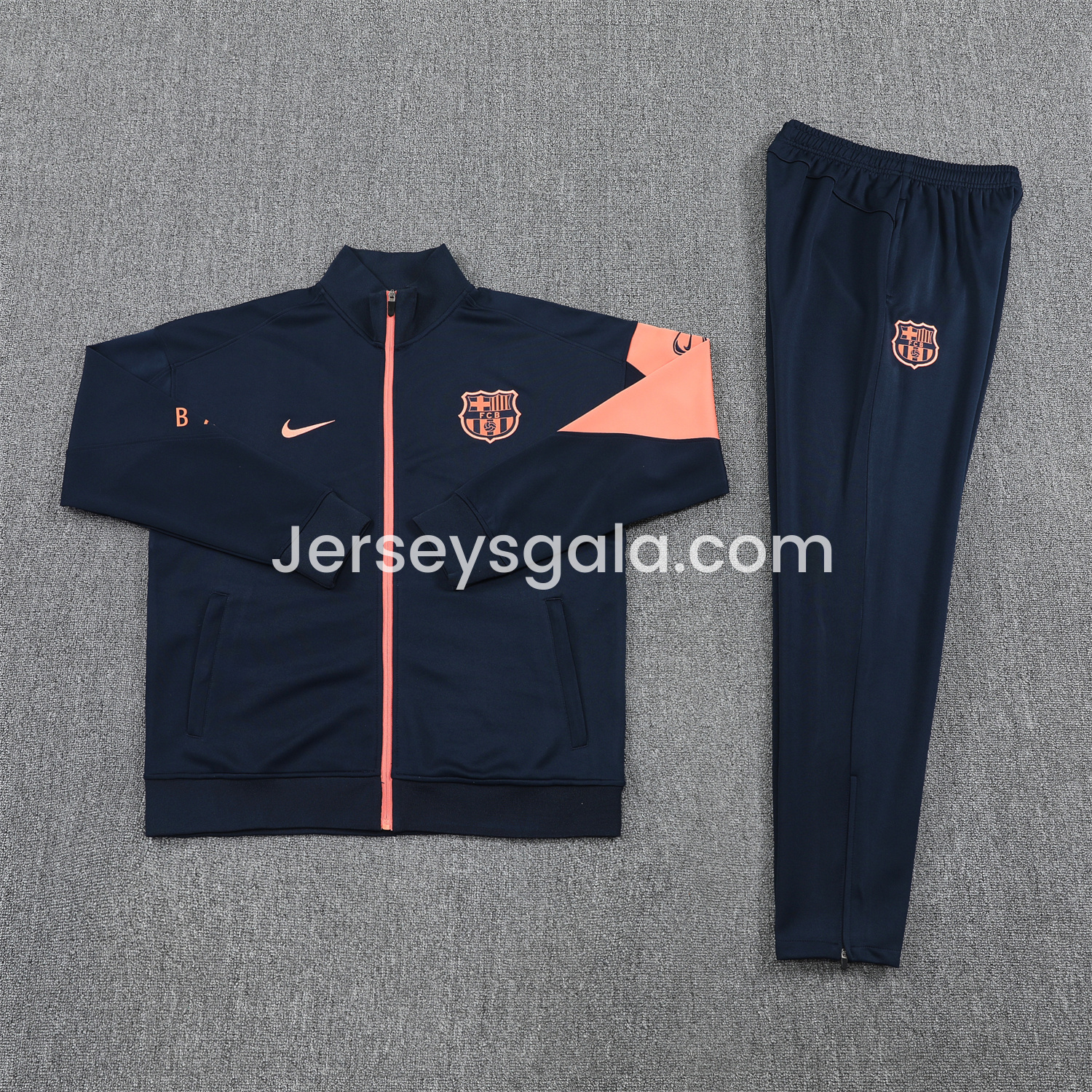 B.A.R.S.A 25-26 Jacket Training Tracksuit - Black Orange Jackets & Black Pants - ReplicasJersey
