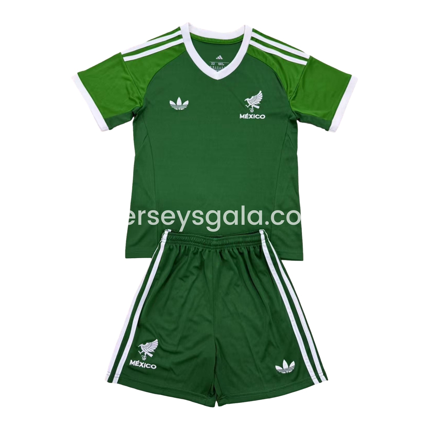 Mexico 2025 Throwback Trefoil Green Goalkeeper Men's Adult Jersey Set - Fans Version - ReplicasJersey