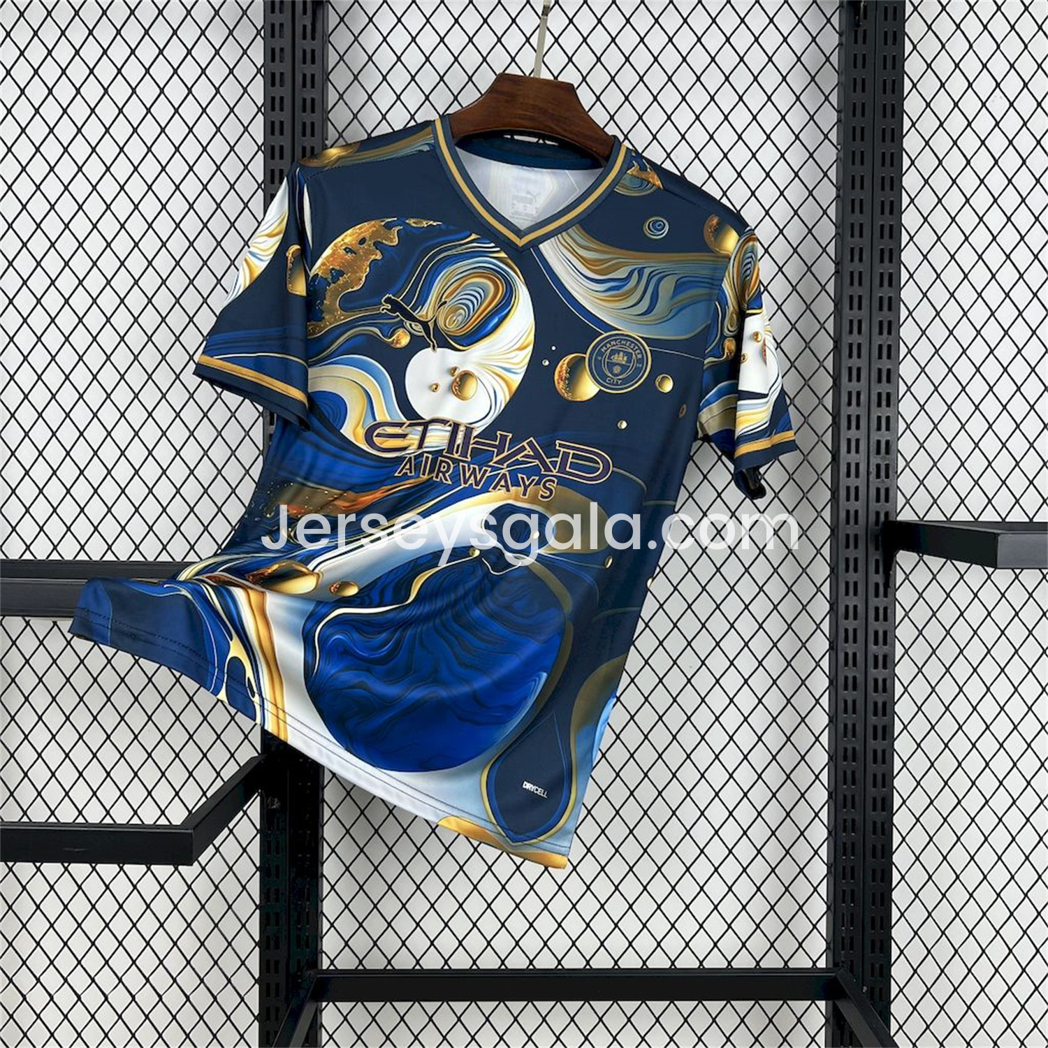 Manchester City 25-26 Blue Golden Fan-designed Special Edition Jersey - Fans Version - ReplicasJersey