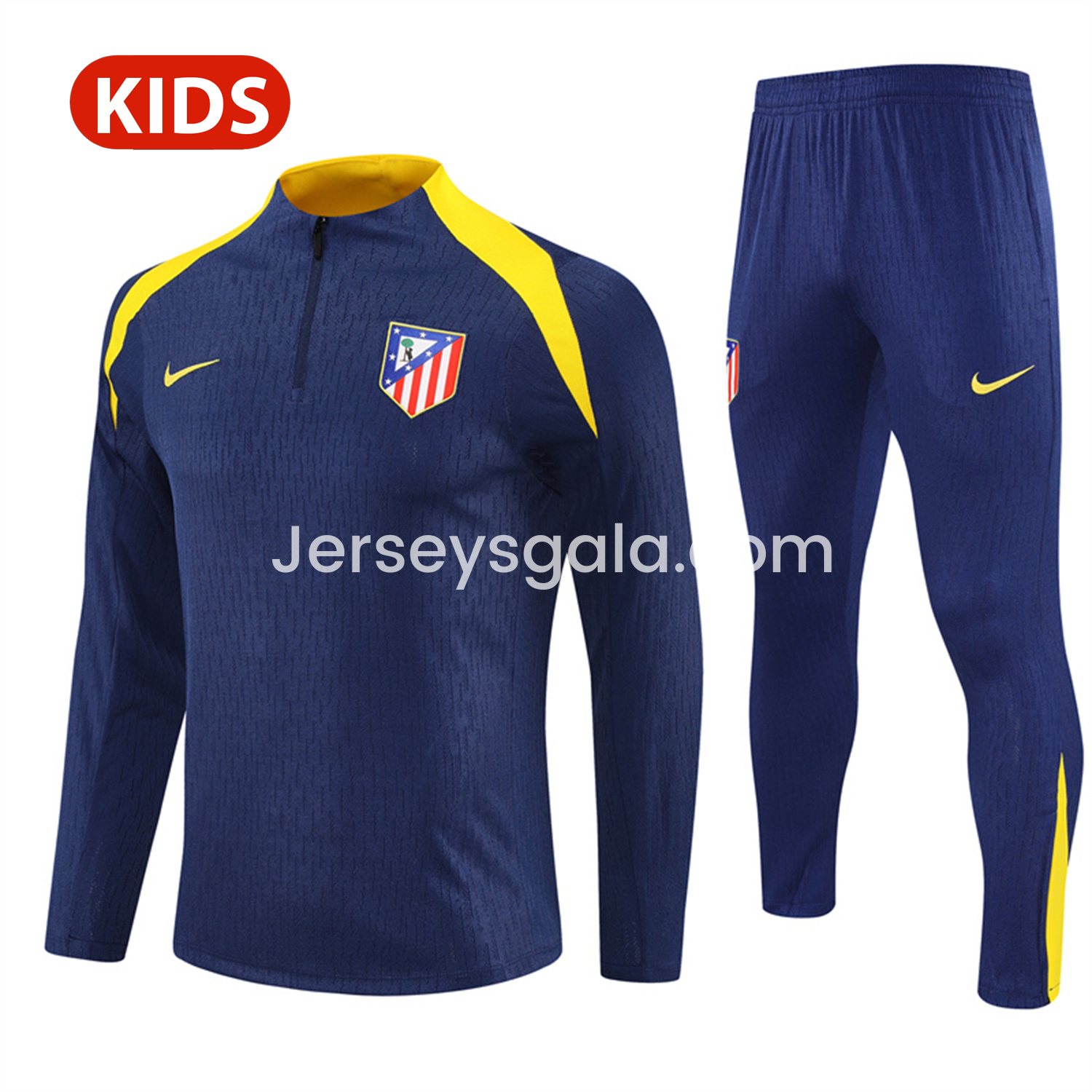 Atletico Madrid 25-26 Kid Long Sleeves Training Set - Royal Blue Top & Royal Blue Pants - ReplicasJersey