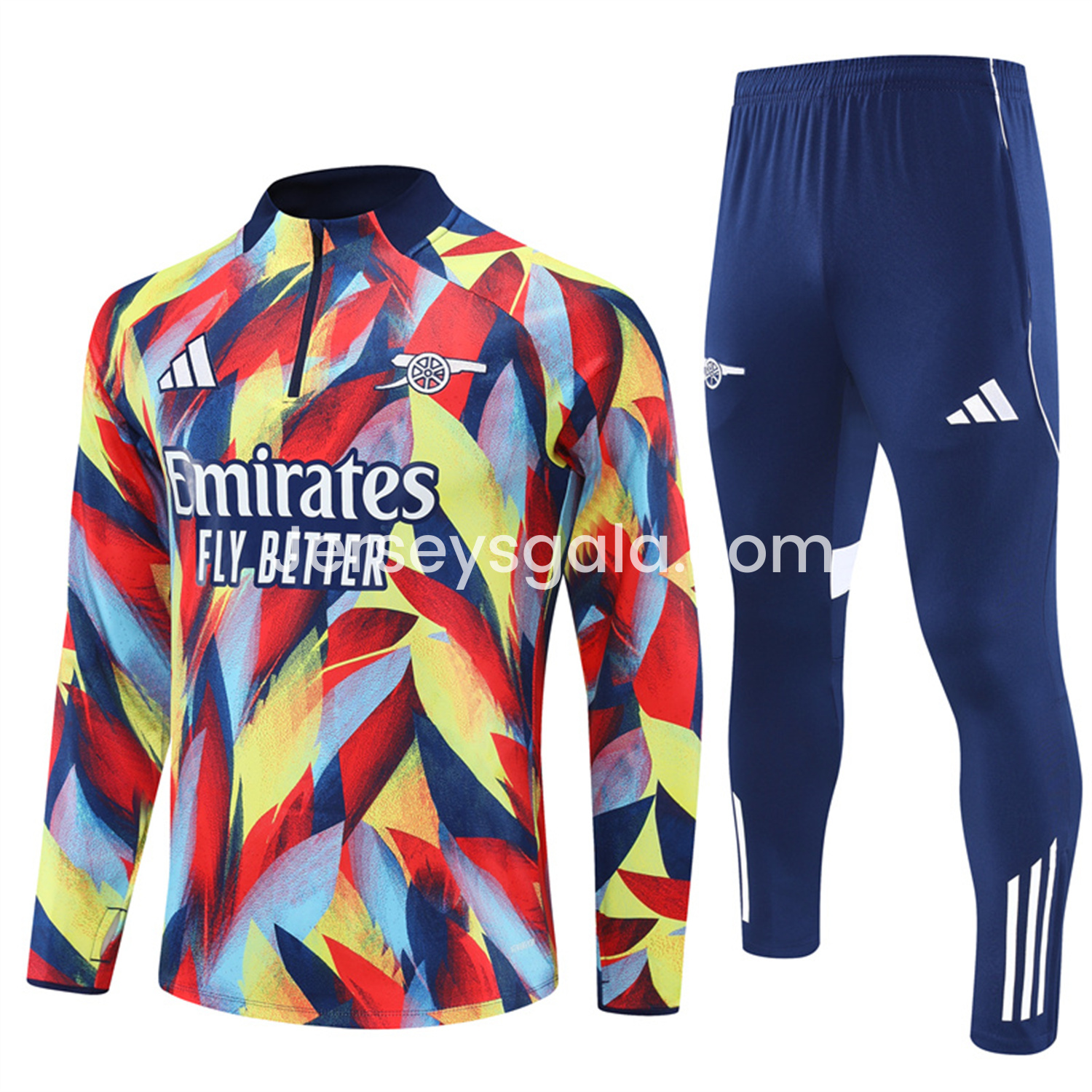 Arsenal 25-26 Long Sleeves Training Set - Colorful Camouflage Top & Royal Blue Pants - ReplicasJersey