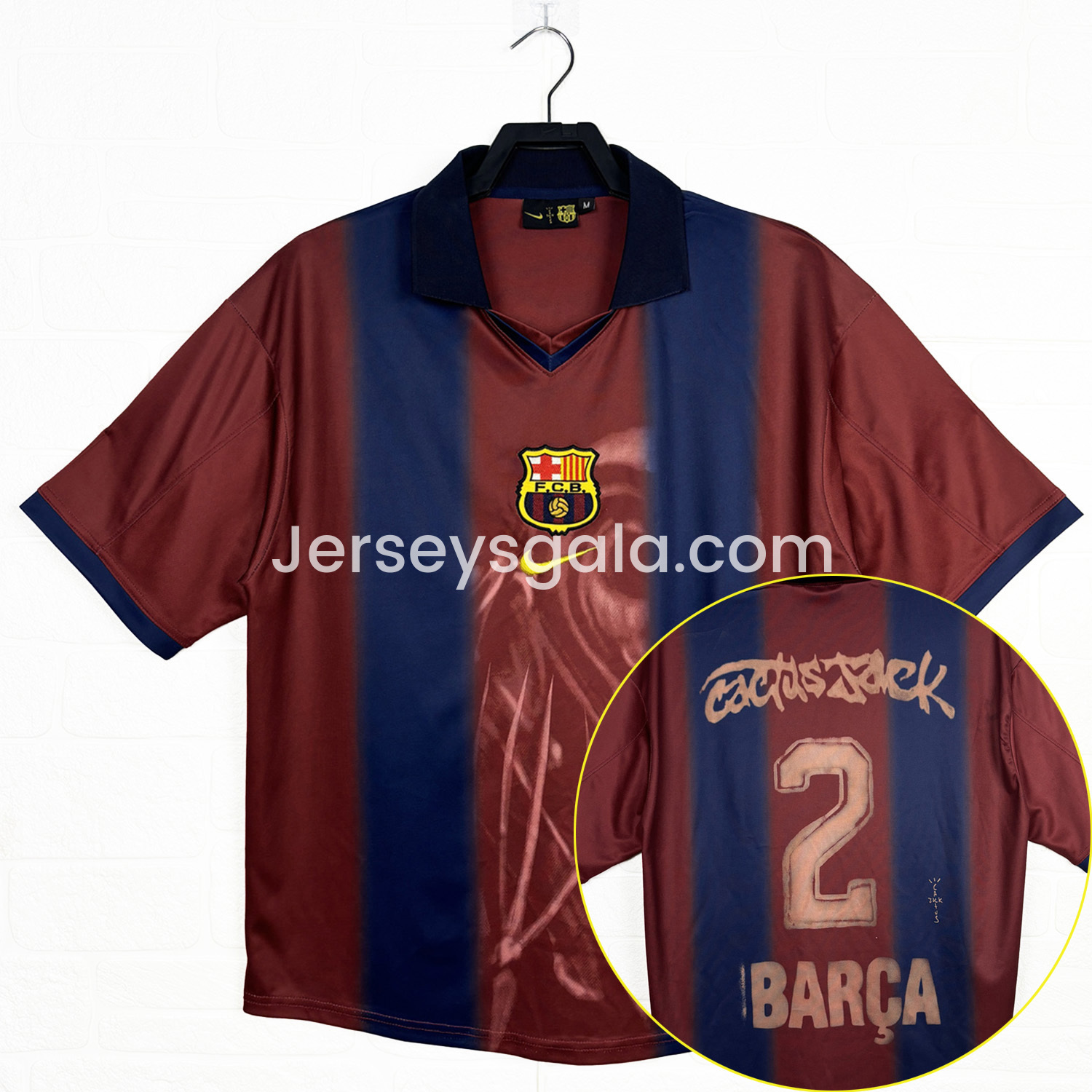 B.A.R.S.A x Travis Scott 2000-01 Home Retro Style Skeleton Jersey With Back Printing - Fans Version - ReplicasJersey