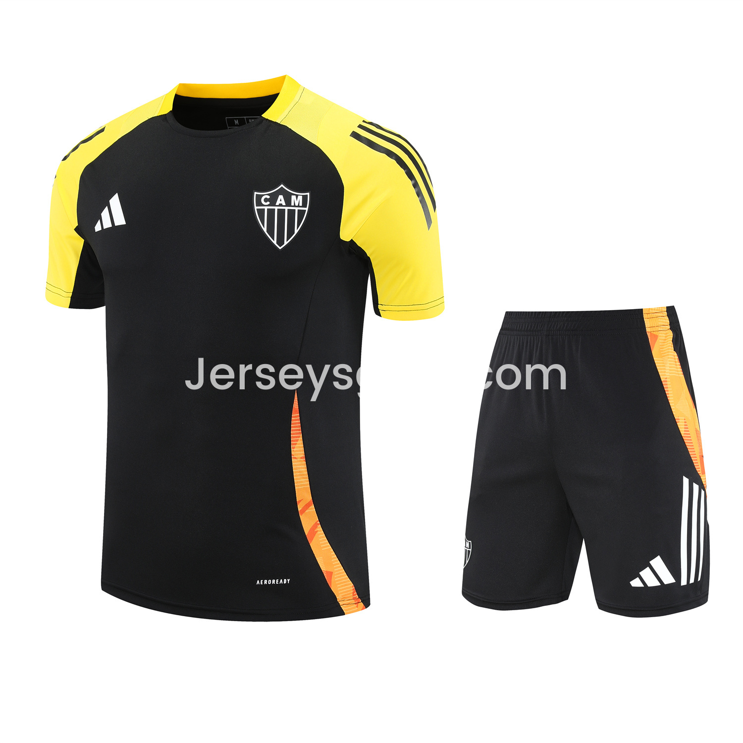 Atletico Mineiro 25-26 Short-Sleeve Kids Training Set - Black Top With Black Shorts - ReplicasJersey
