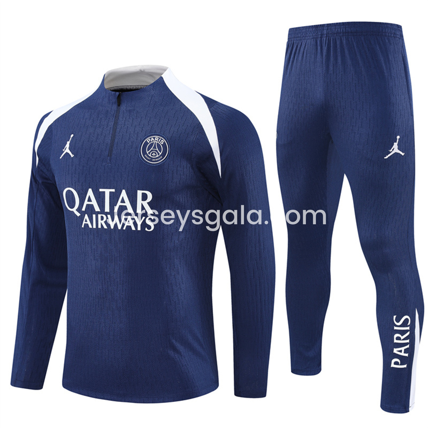 Paris Saint-Germain PSG 25-26 Long Sleeves Training Set - Royal Blue Top & Royal Blue Pants - ReplicasJersey